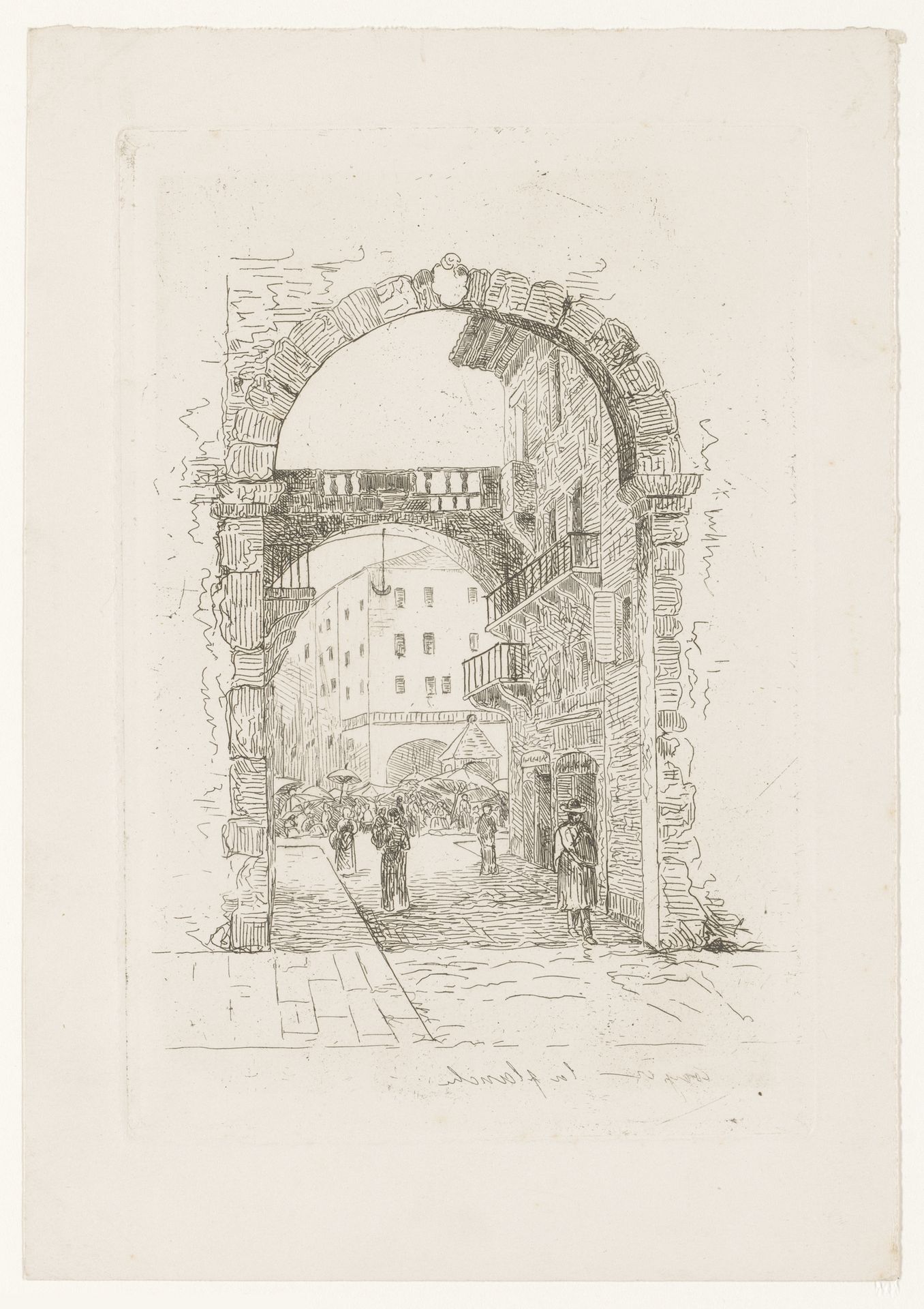 Gezicht op het Piazza dei Signori by Maria van (gravin van Vlaanderen) Hohenzollern-Sigmaringen