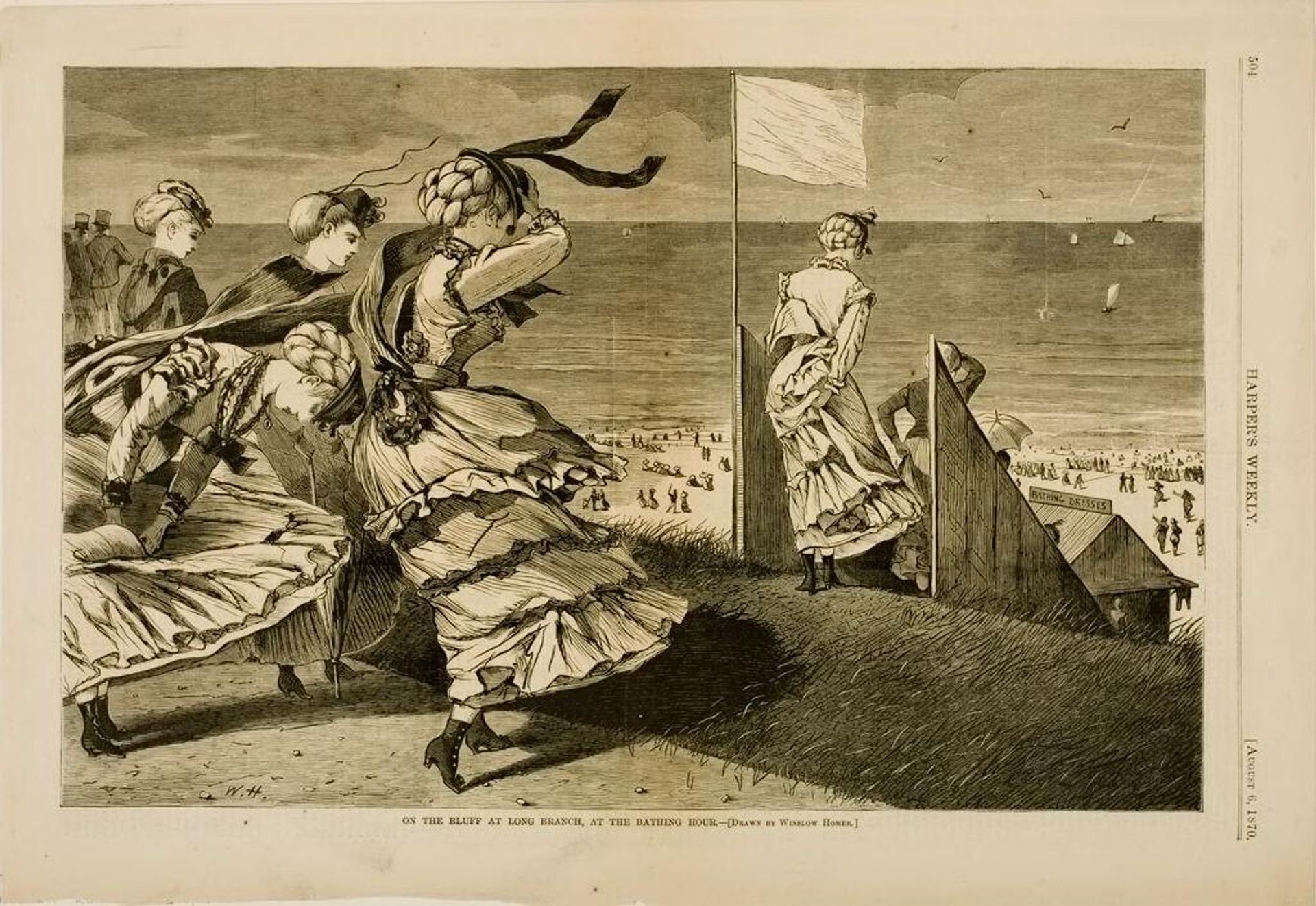 On the Bluff at Long Branch, at the Bathing Hour by Designed by Winslow Homer