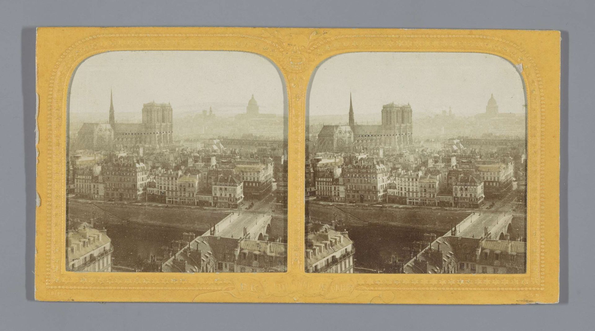 Gezicht op Parijs en de Notre-Dame by Charles Dauvois