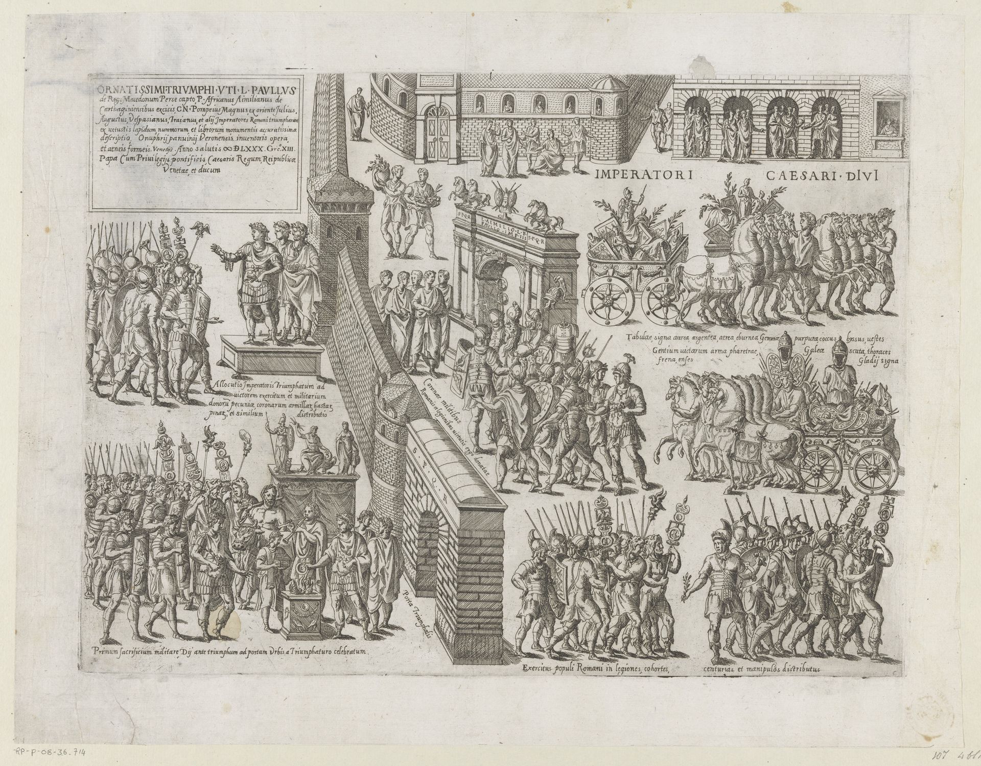 Romeinse triomftocht by Étienne Dupérac
