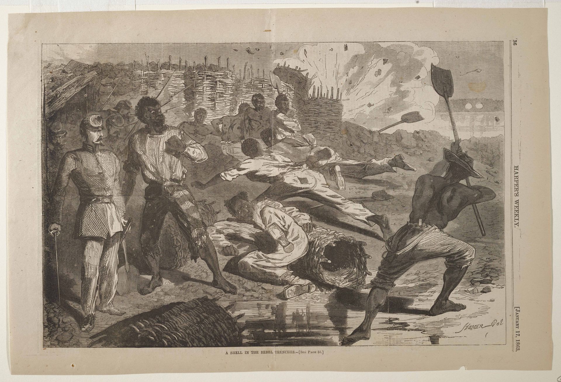 A Shell in the Rebel Trenches by Winslow Homer