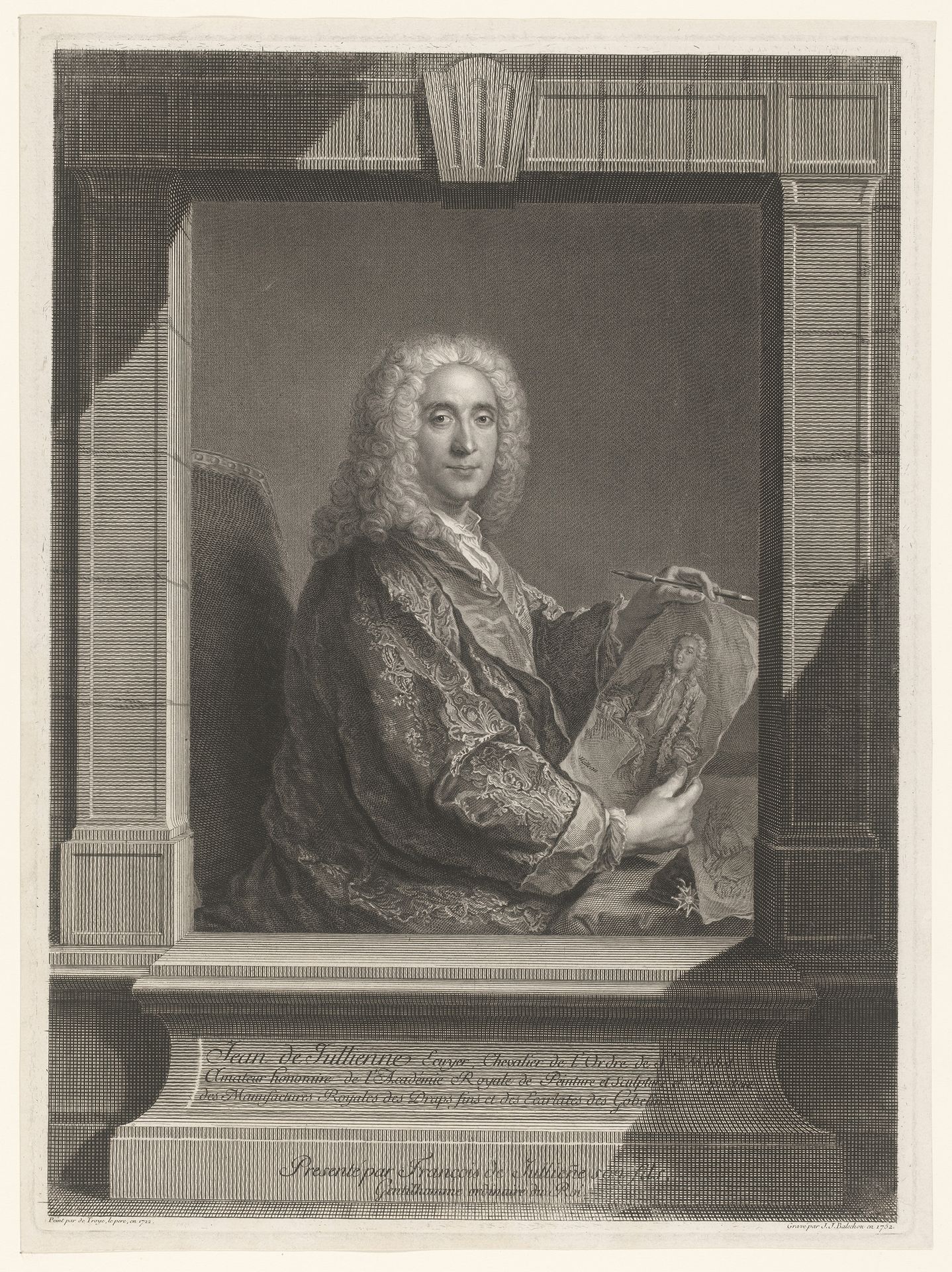 Portret van Jean de Julienne by Jean-Joseph Baléchou