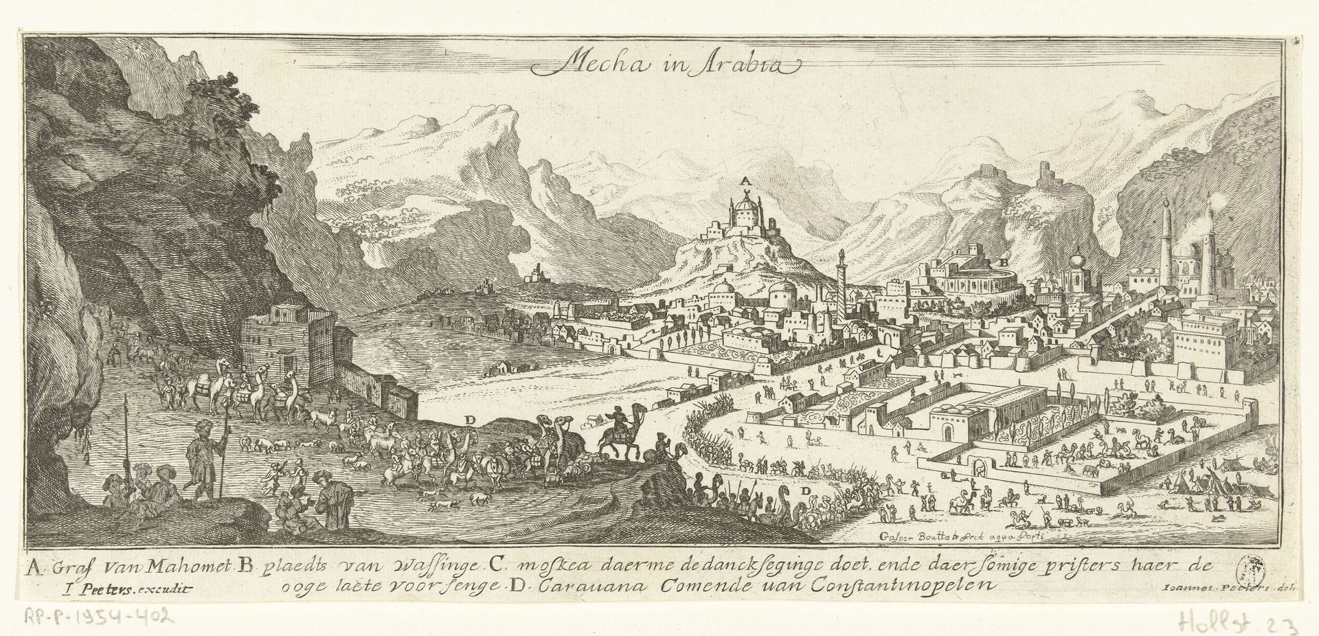 Gezicht op Mekka by Gaspar Bouttats