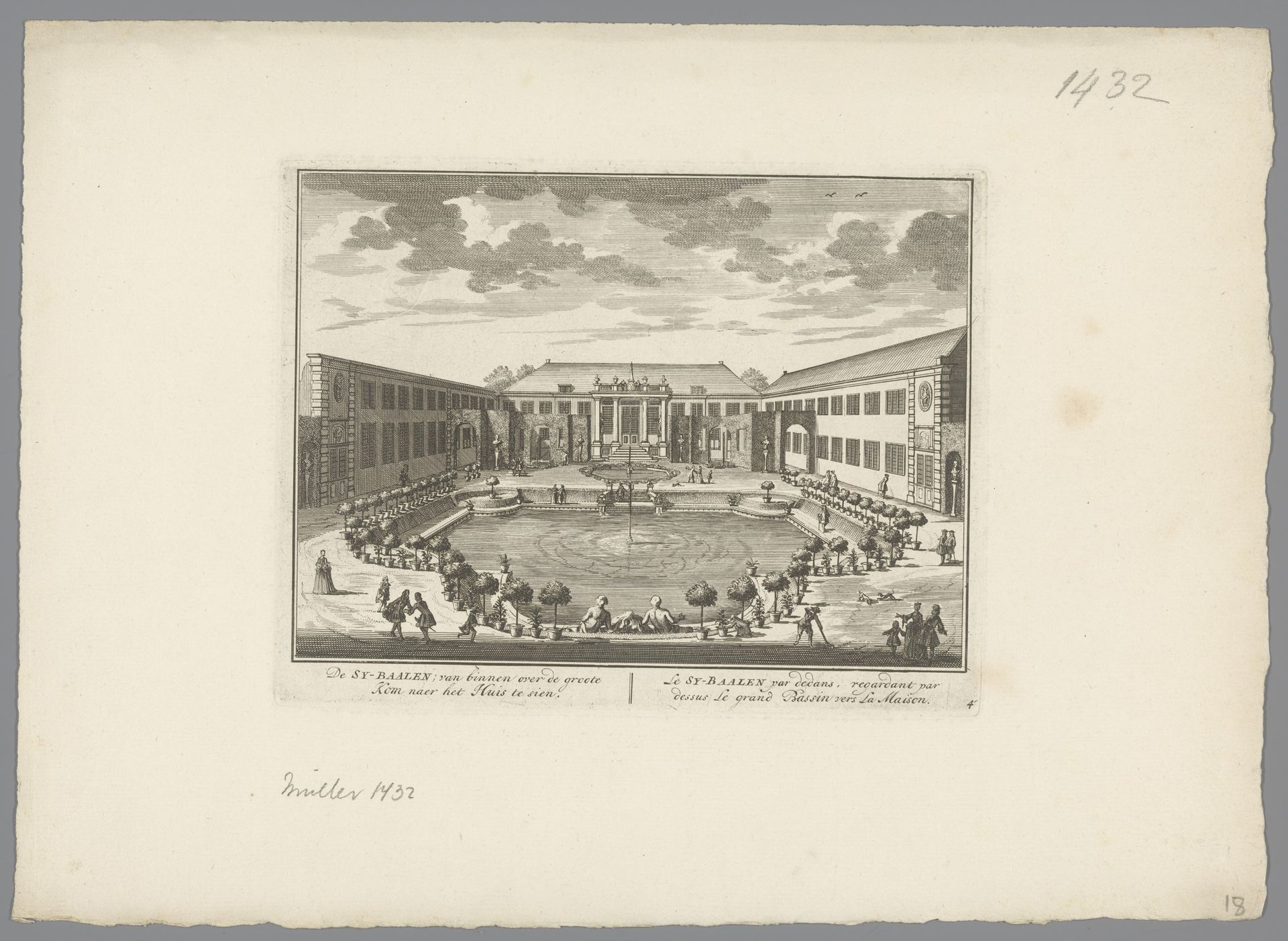 Gezicht op het binnenplein van de buitenplaats Zijdebalen aan de Vecht bij Utrecht by Daniël Stopendaal