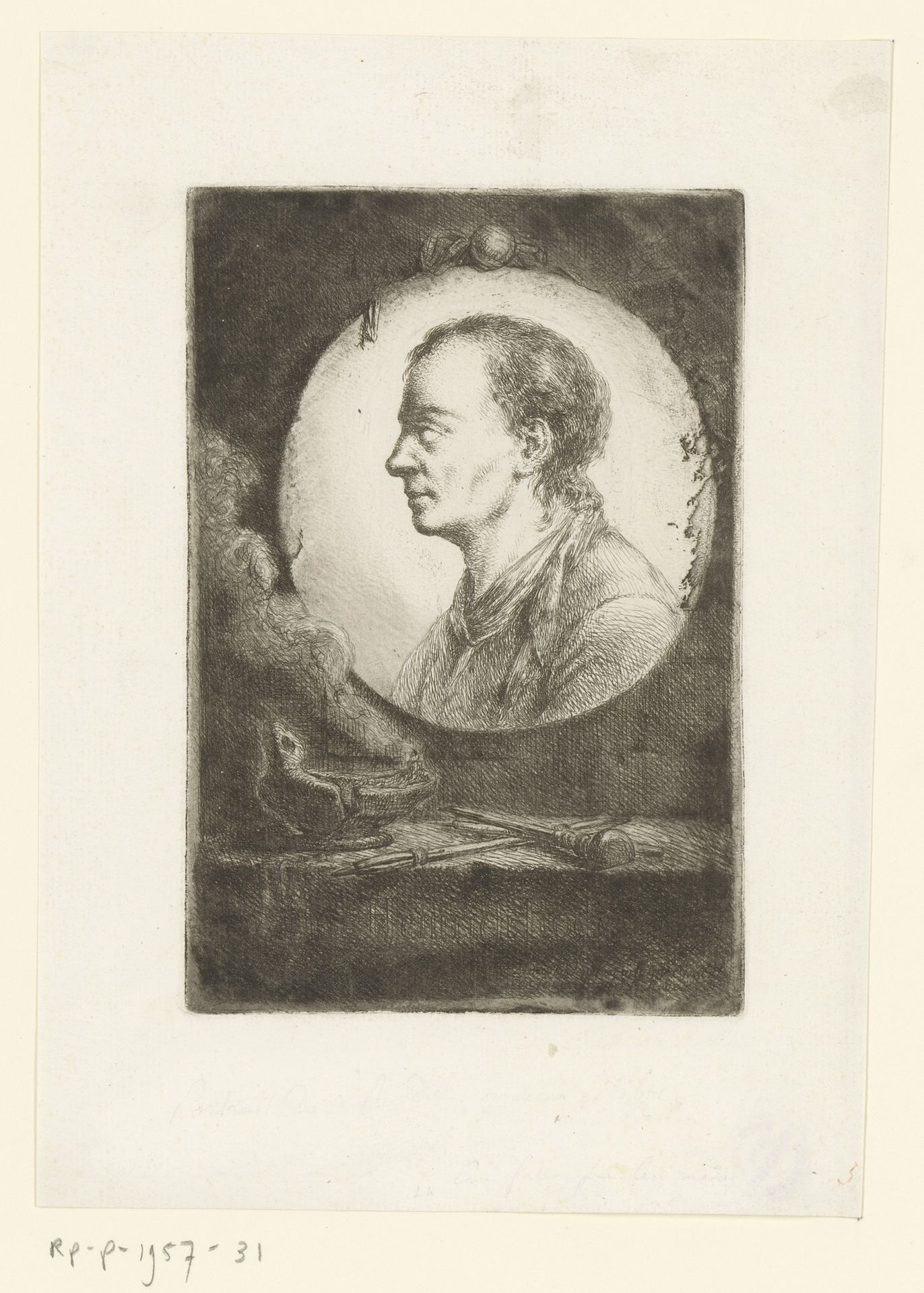 Portret van Johann Heinrich Rode by Christian Bernhard Rode