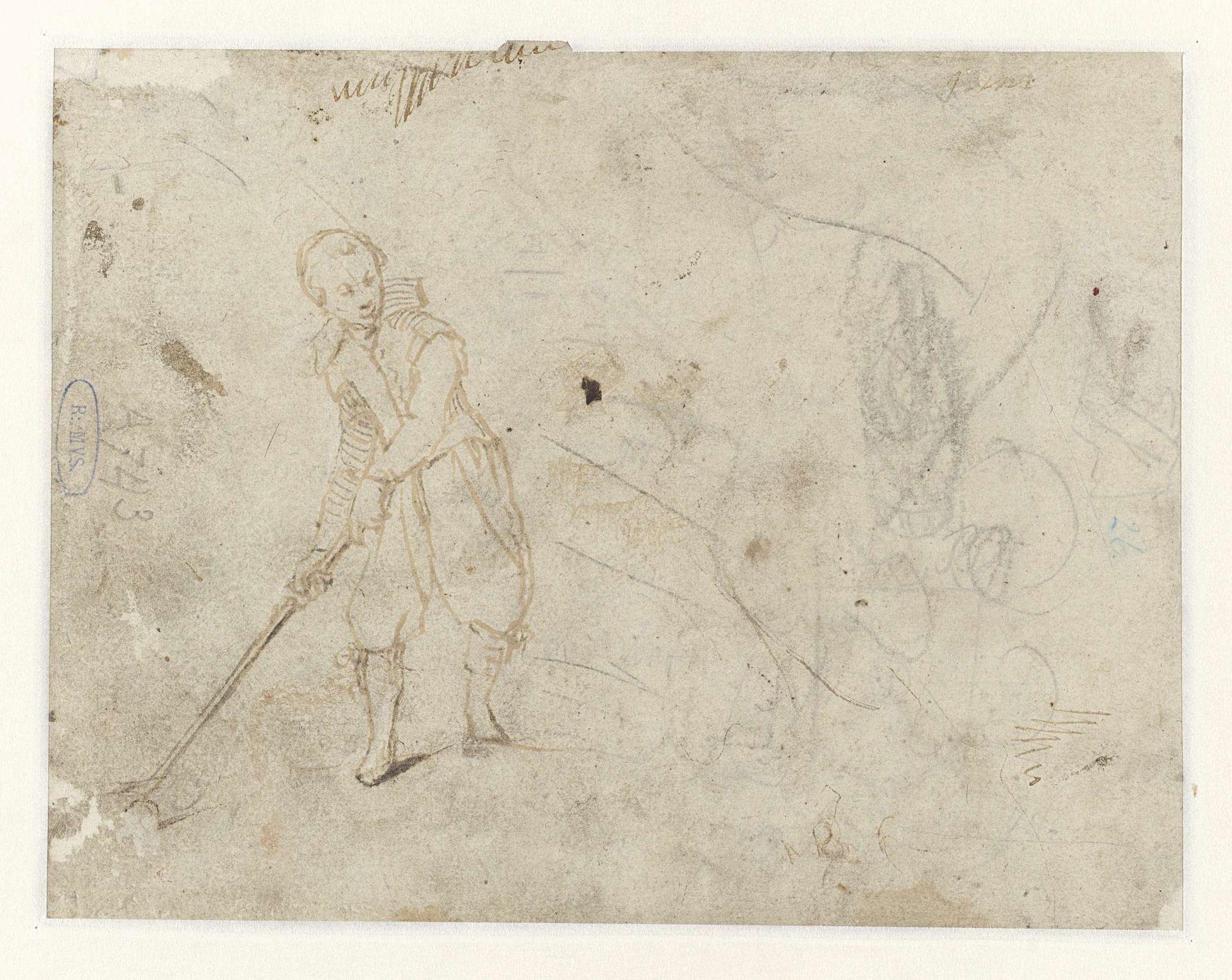 Boy playing golf by Gerard ter (I) Borch