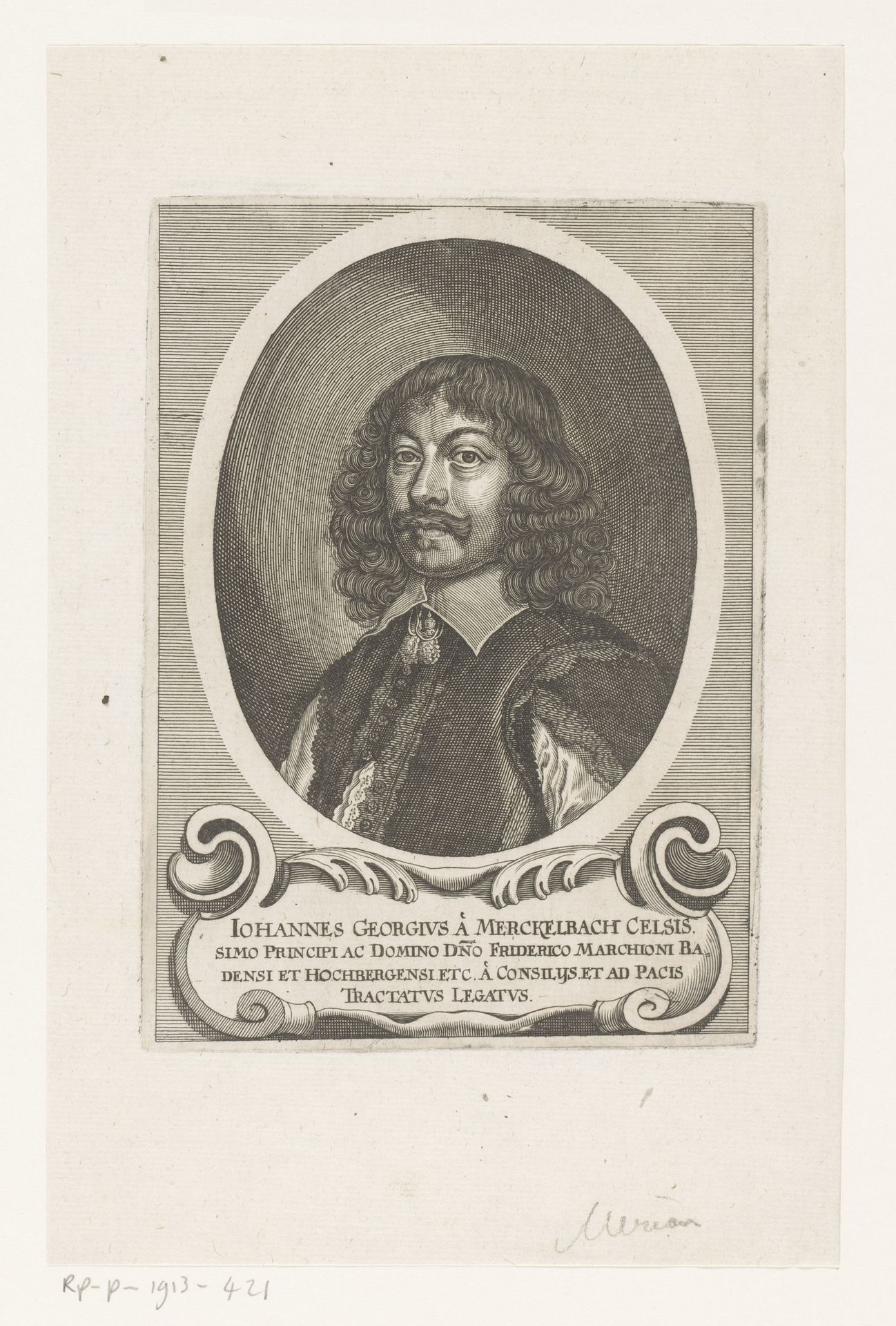 Portret van Johann Georg von Merckelbach by Matthäus (I) Merian