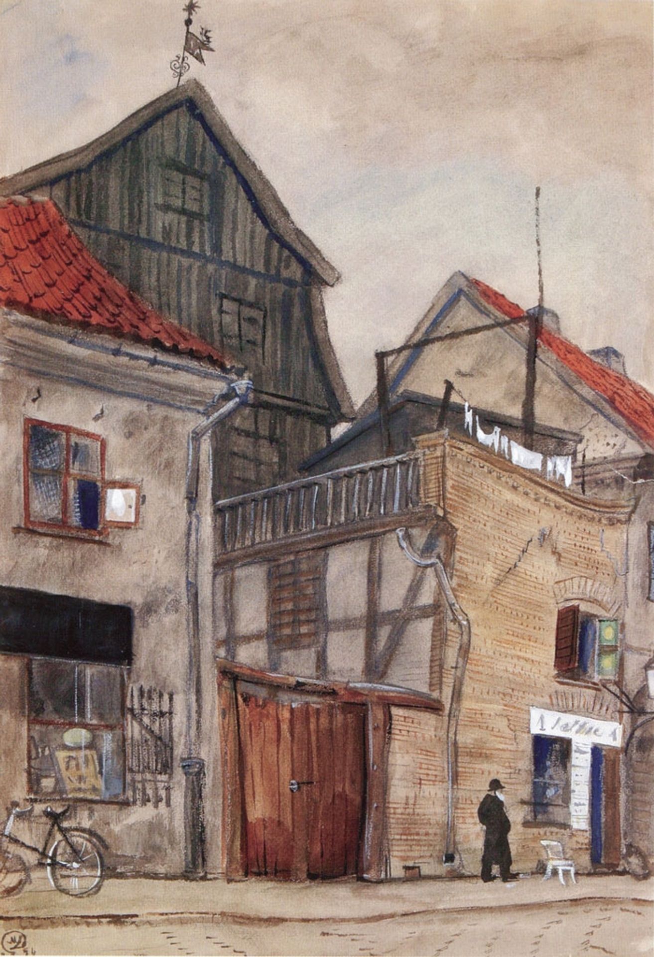 Kaunas, old houses by Mstislav Dobuzhinsky