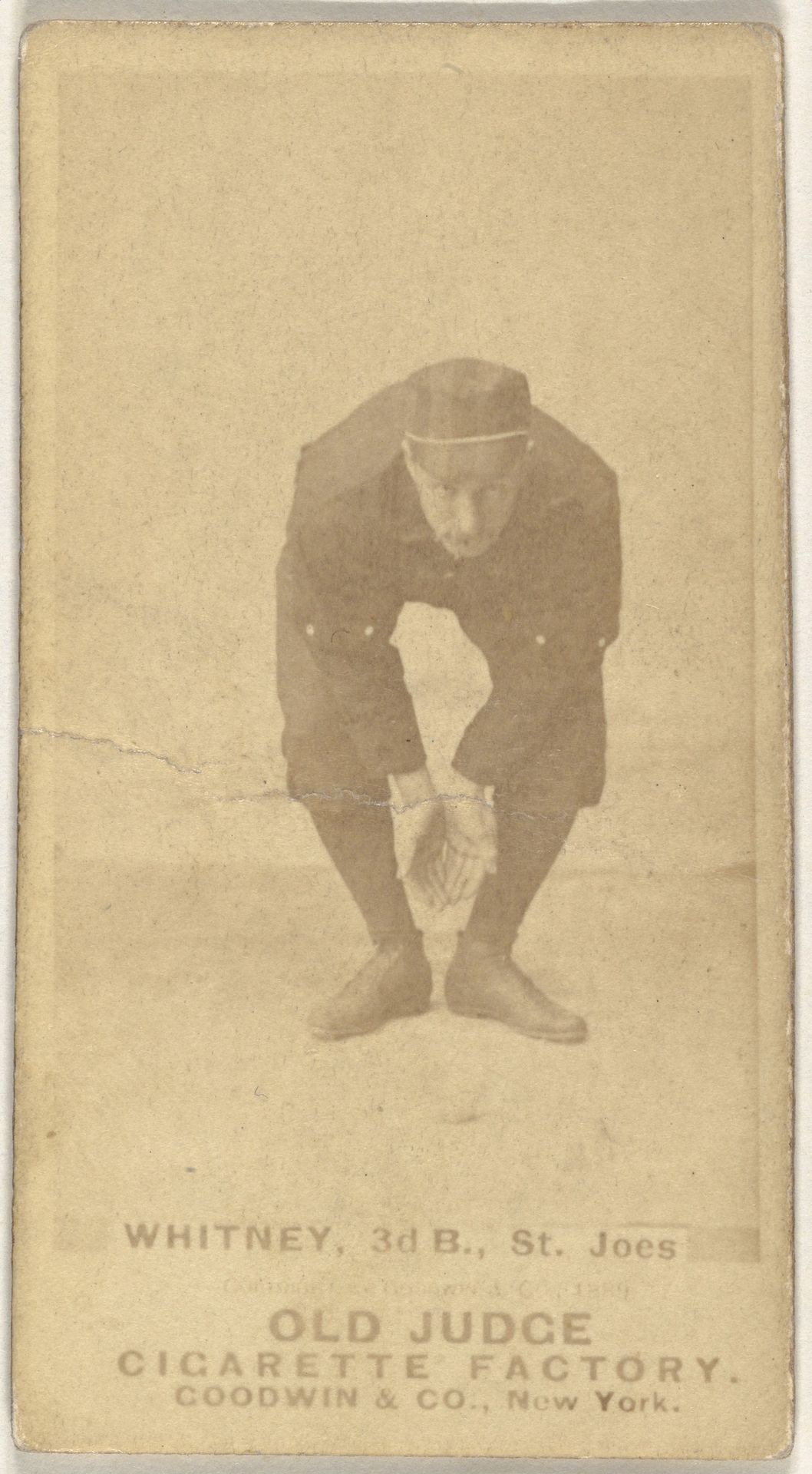 Charles F. Whitney, 3rd Base, St. Joseph Clay Eaters, from the Old Judge series (N172) for Old Judge Cigarettes by Goodwin & Company