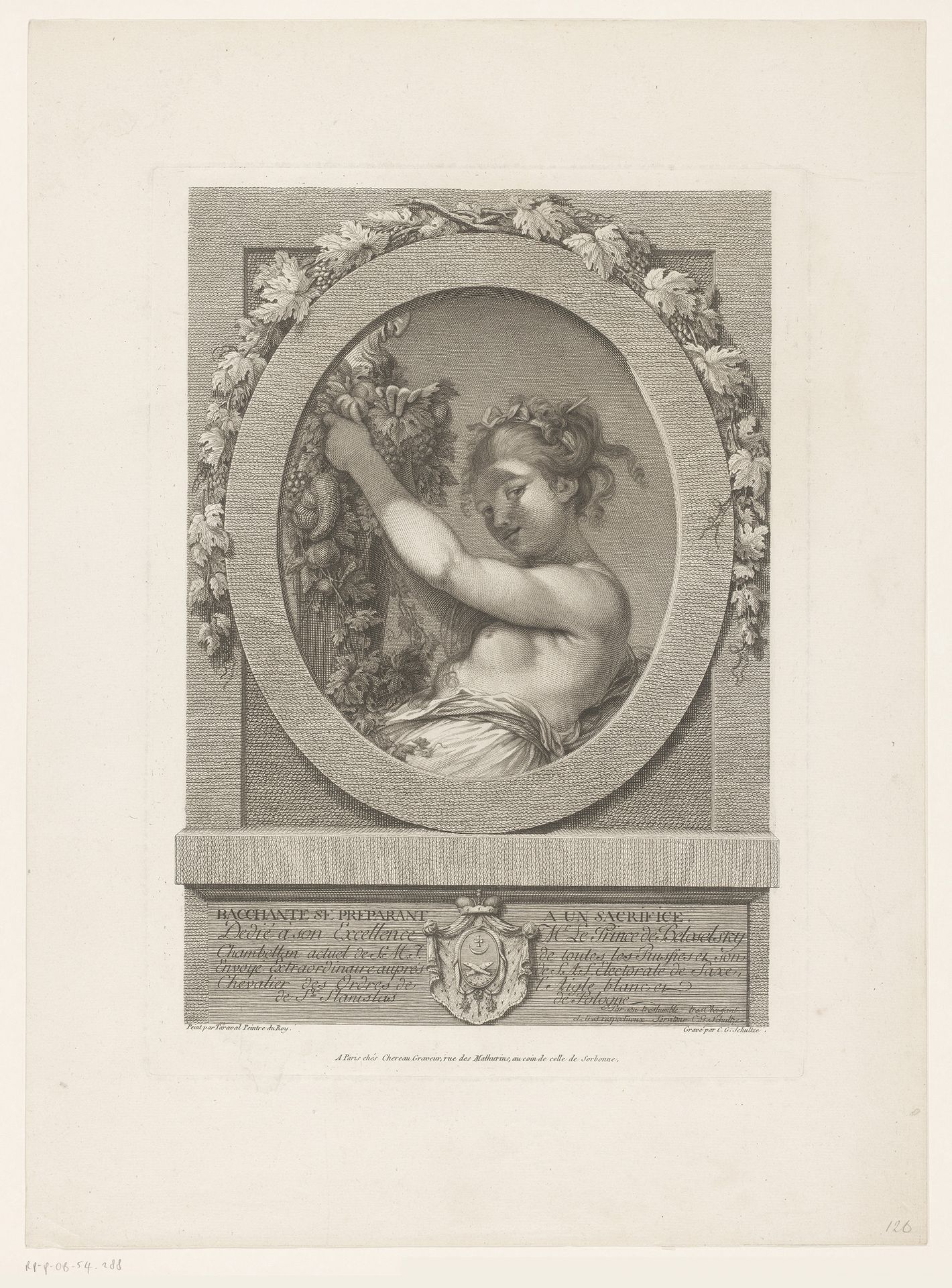 Maenade maakt zich klaar voor een offer by Christian Gottfried Schultze