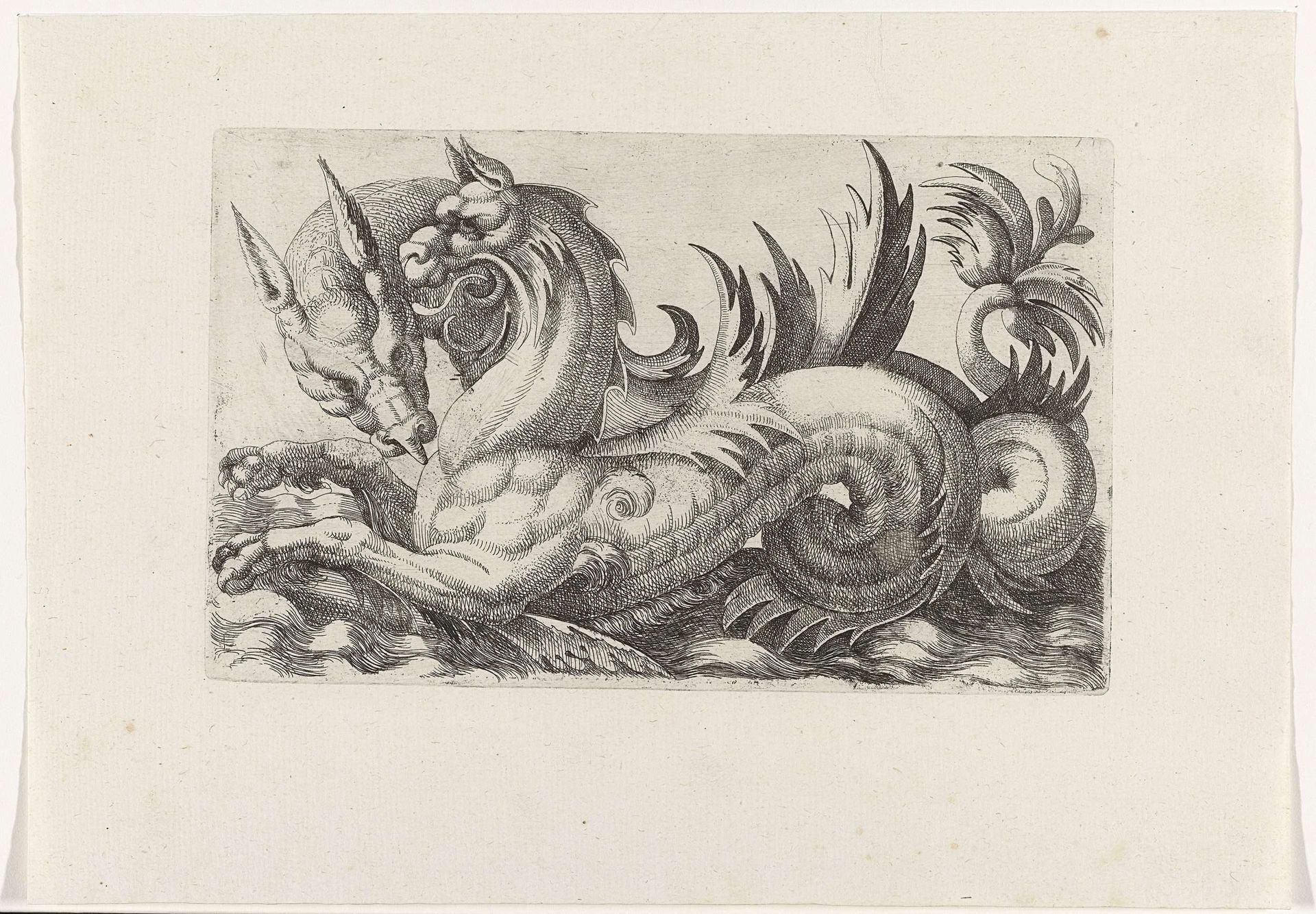 Twee zeemonsters by Giovanni Andrea Maglioli