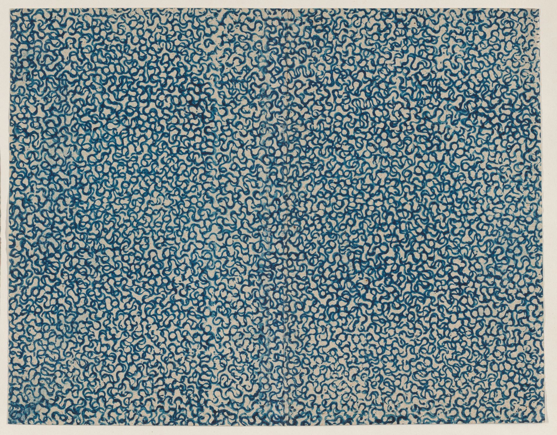 Sheet with overall squiggly line pattern by Anonymous