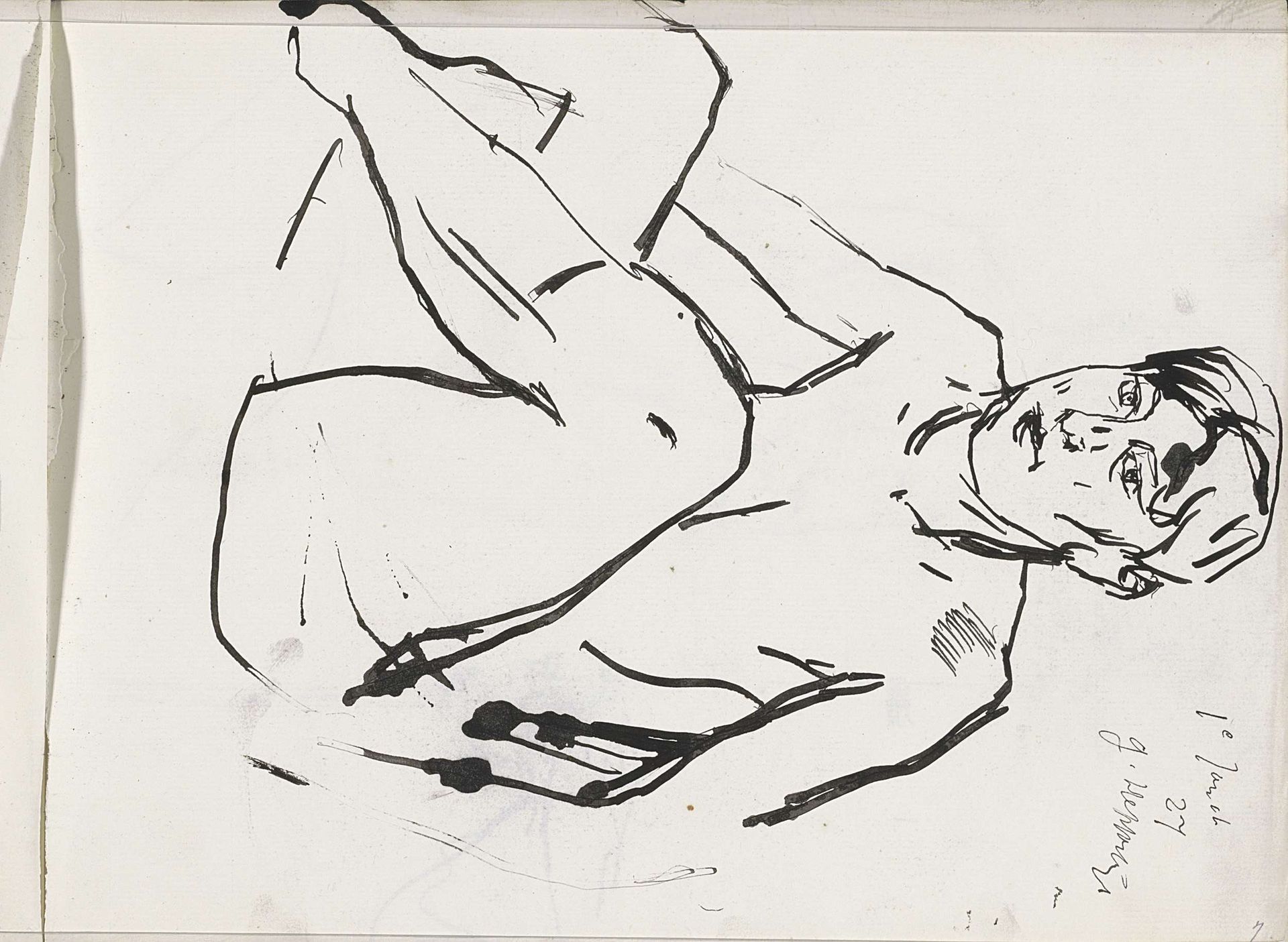 Seated Female Nude by Isaac Israels