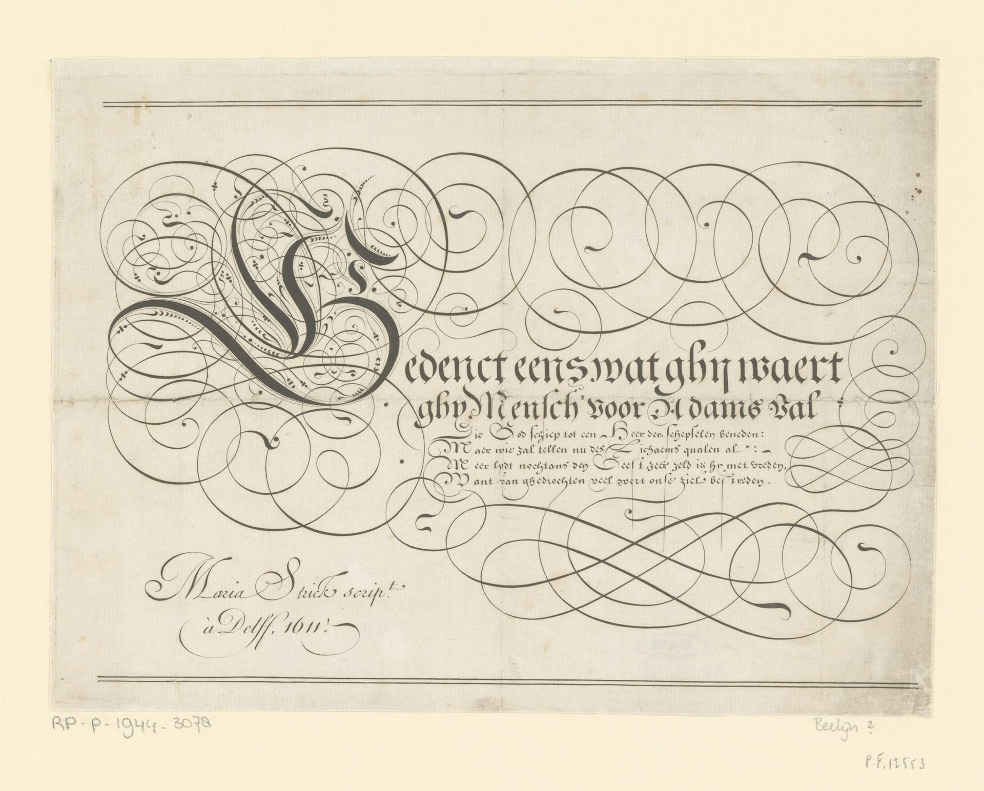 Schrijfvoorbeeld by Hans Strick