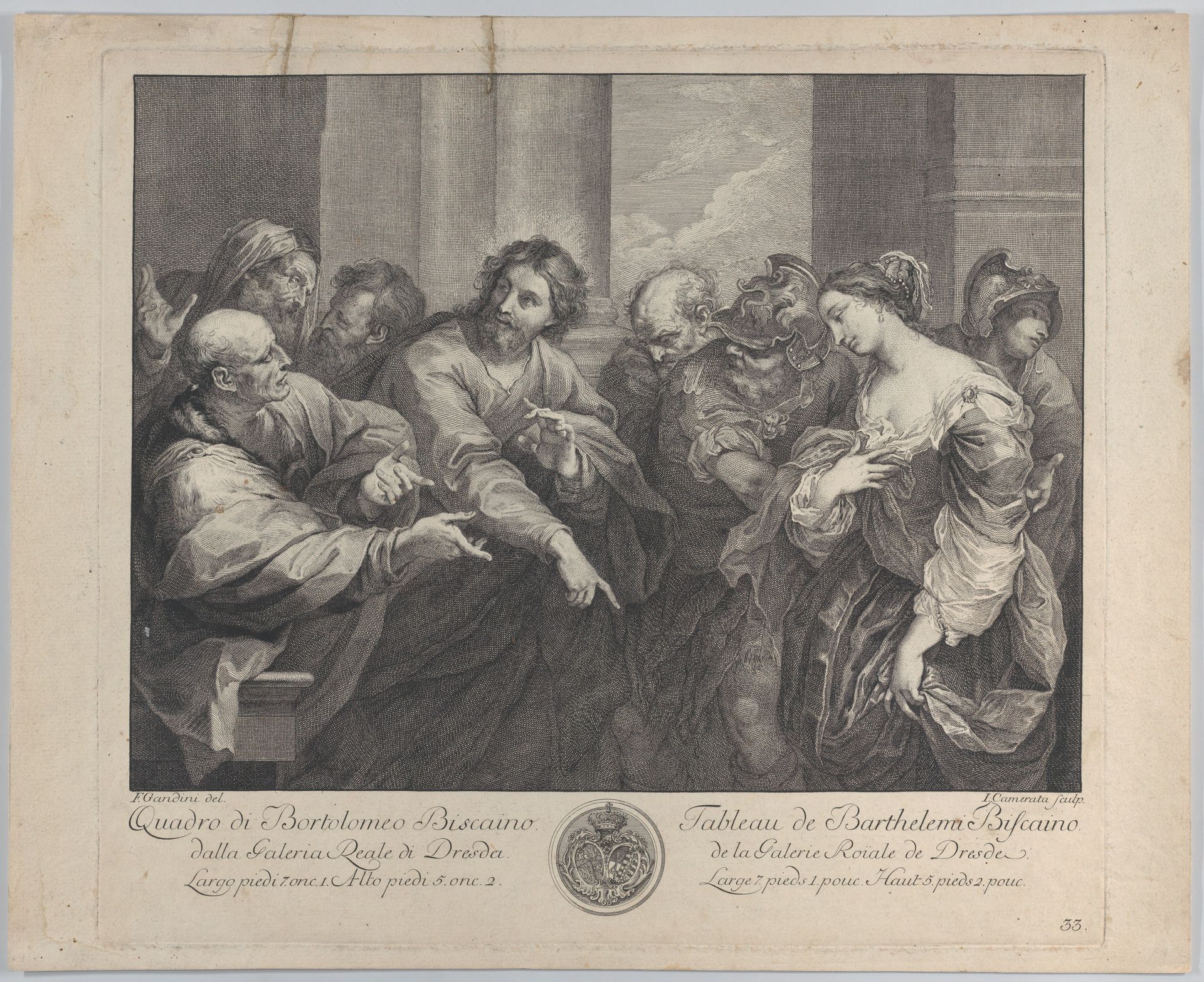 Christ and the woman taken in adultery by Giuseppe Camerata II