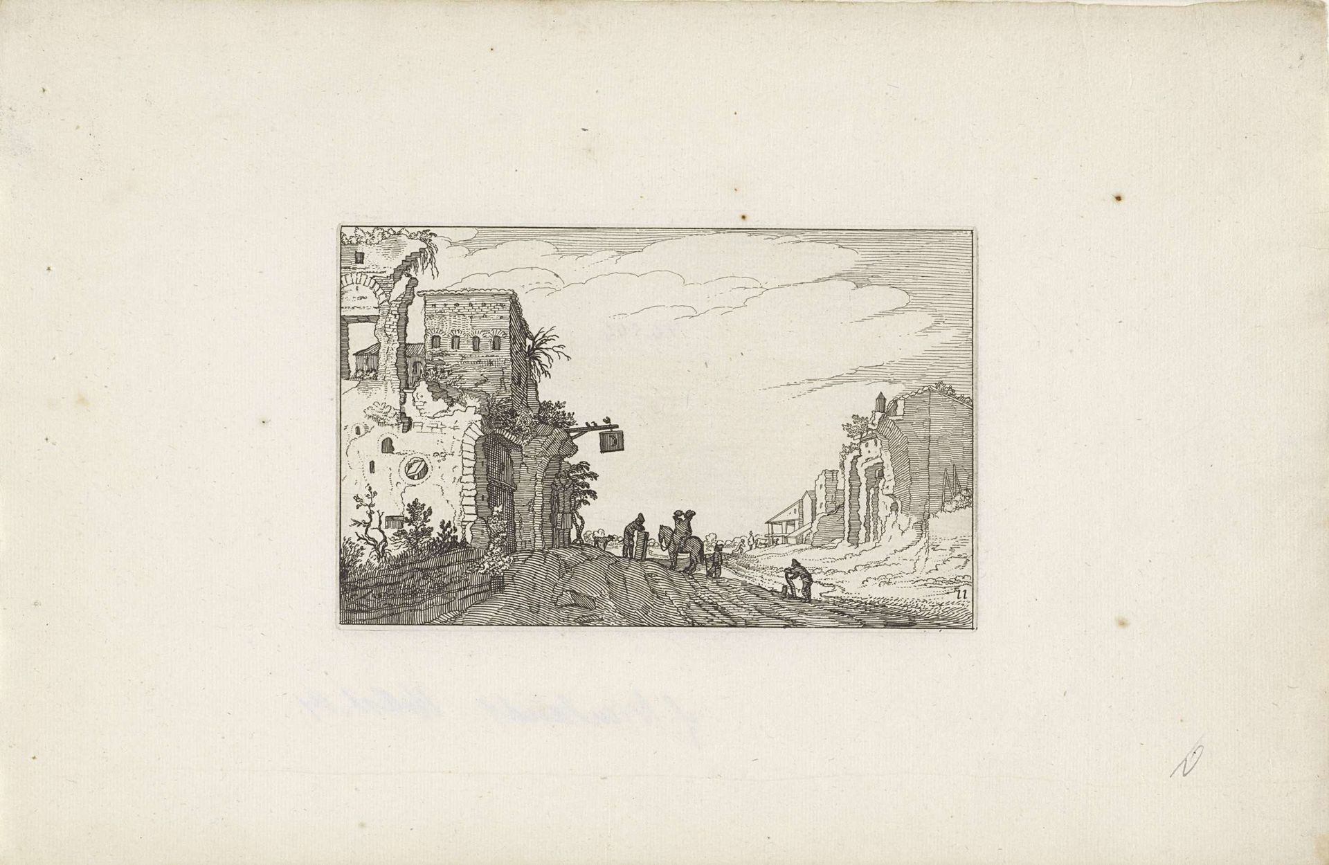 Reizigers bij een herberg by Claes Jansz. Visscher