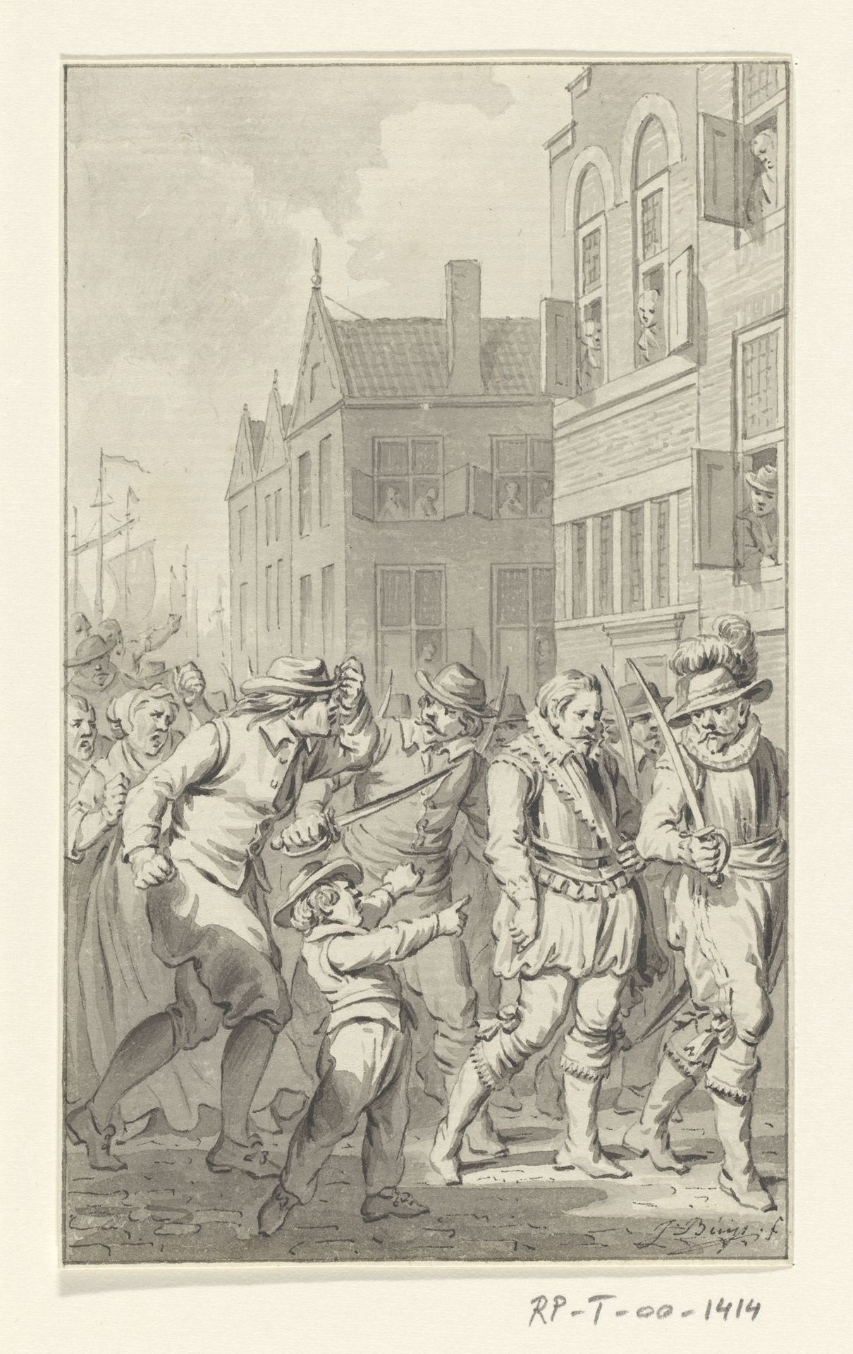 Maximilien de Hénin-Lietard, graaf van Bossu, als krijgsgevangene in Hoorn binnengevoerd, oktober 1573 by Jacobus Buys