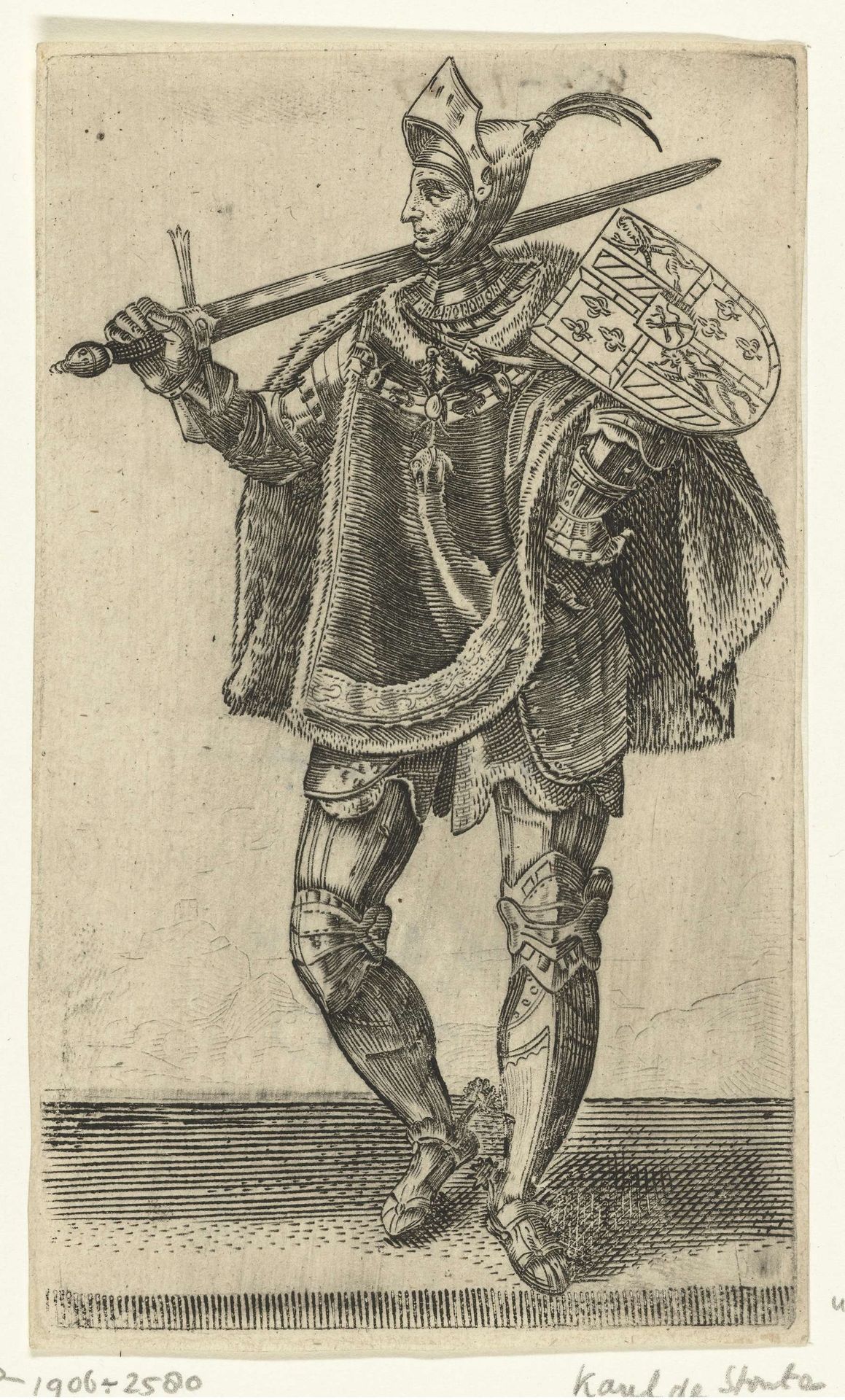 Portret van Karel de Stoute, hertog van Bourgondië by Adriaen Matham