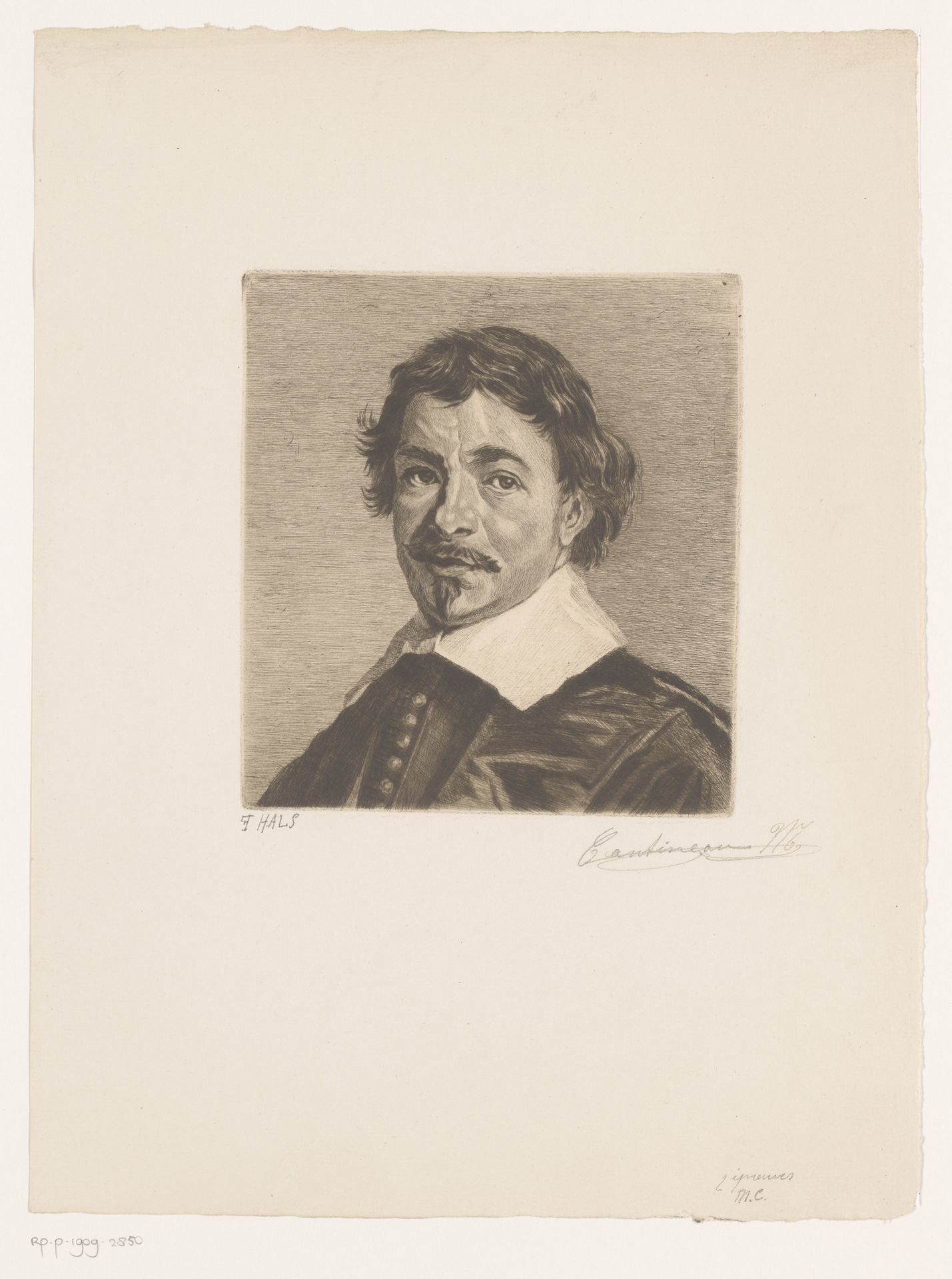 Portret van Frans Hals, naar een zelfportret by Mary Hector Rupert Cantineau