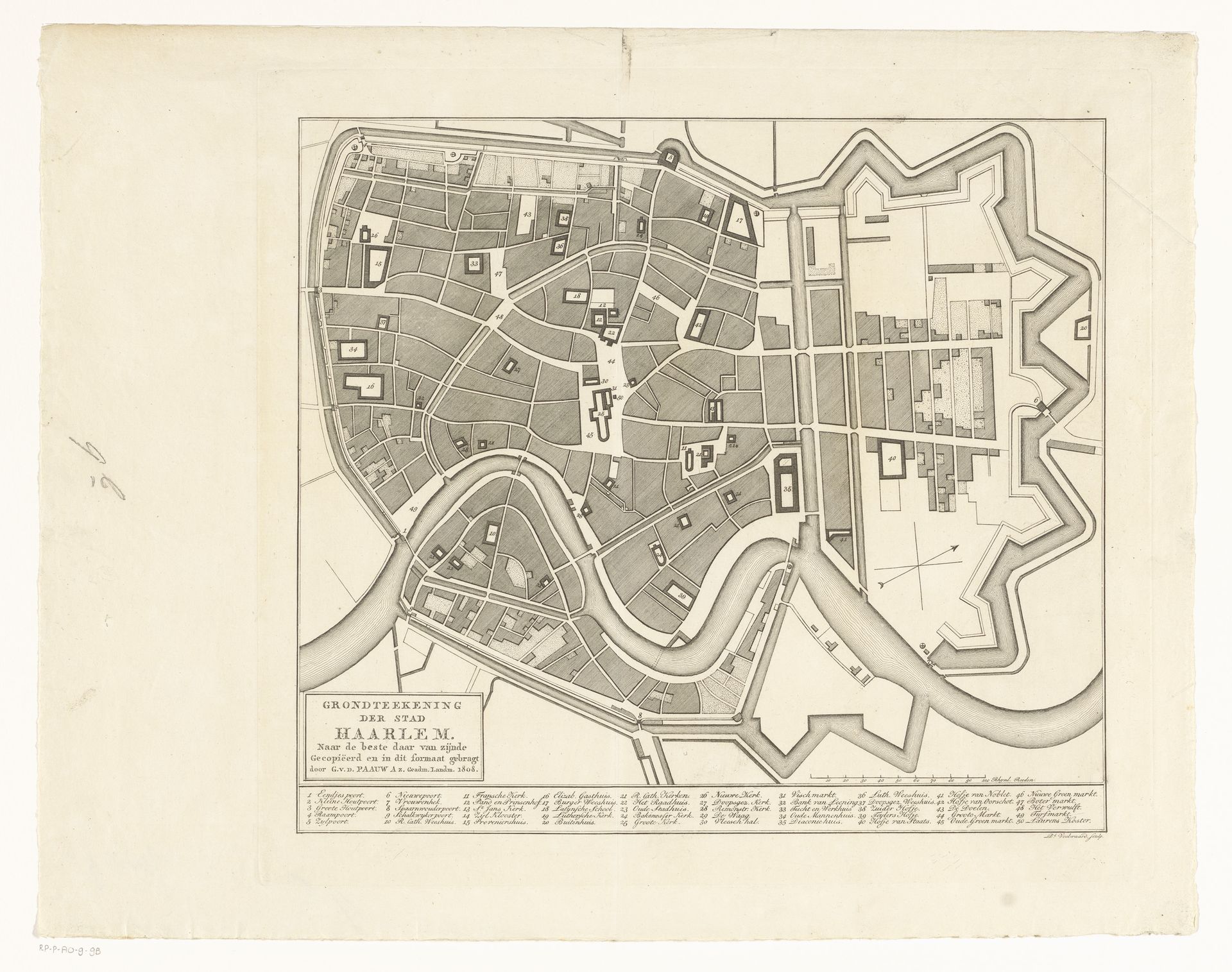 Plattegrond van Haarlem by Daniël (I) Veelwaard