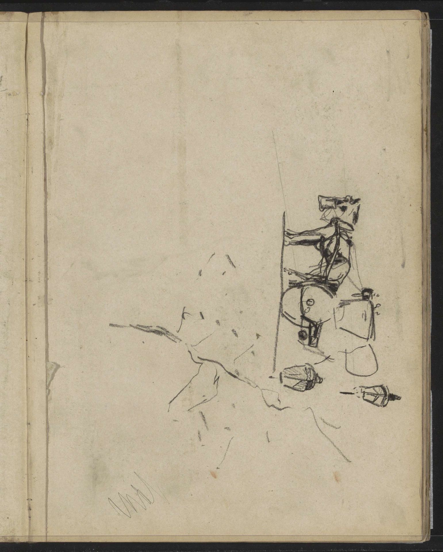 Rijtuig en twee straatlantaarns by Willem Witsen