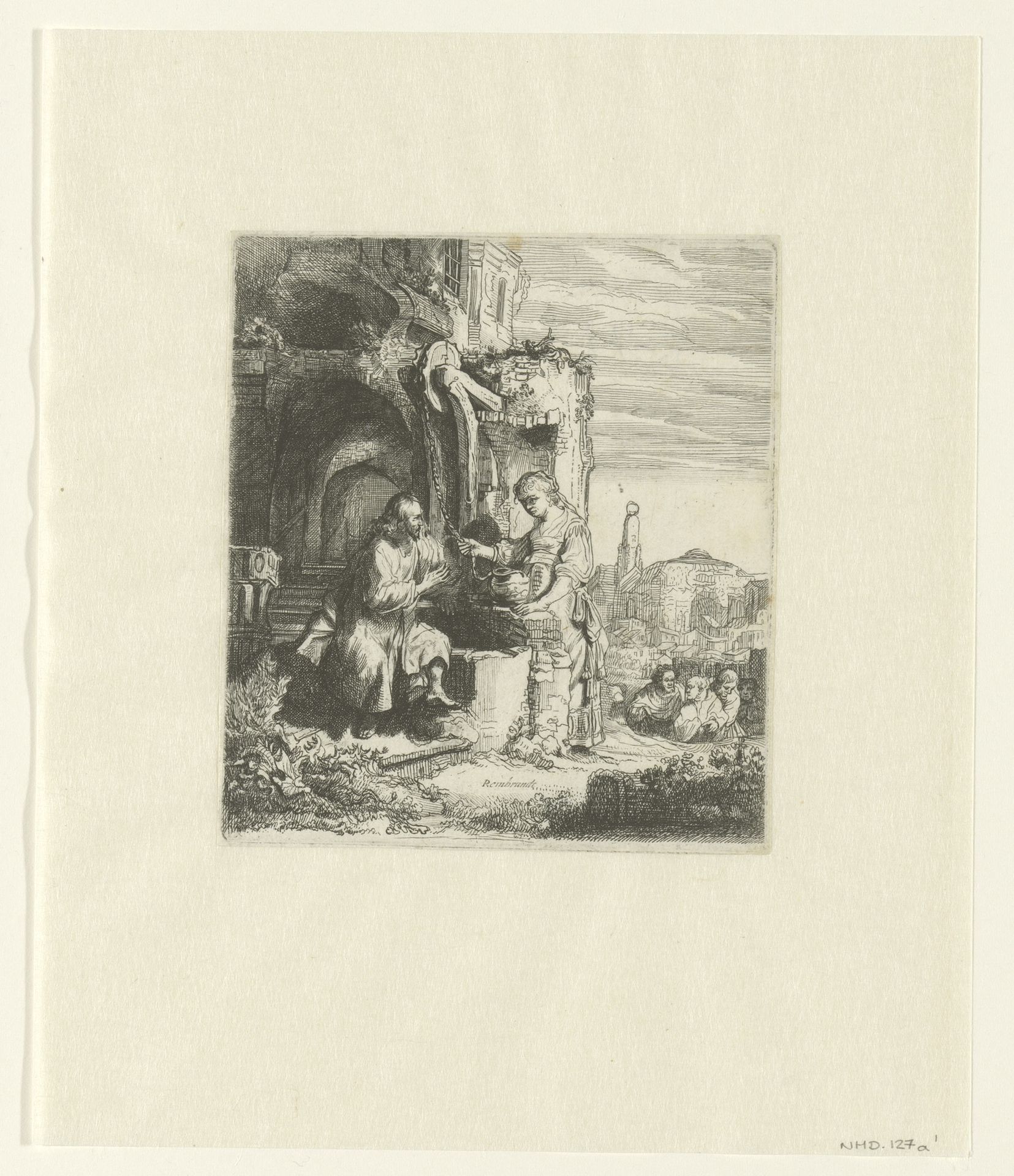 Christ and the woman of Samaria among ruins by Cornelis (I) Danckerts