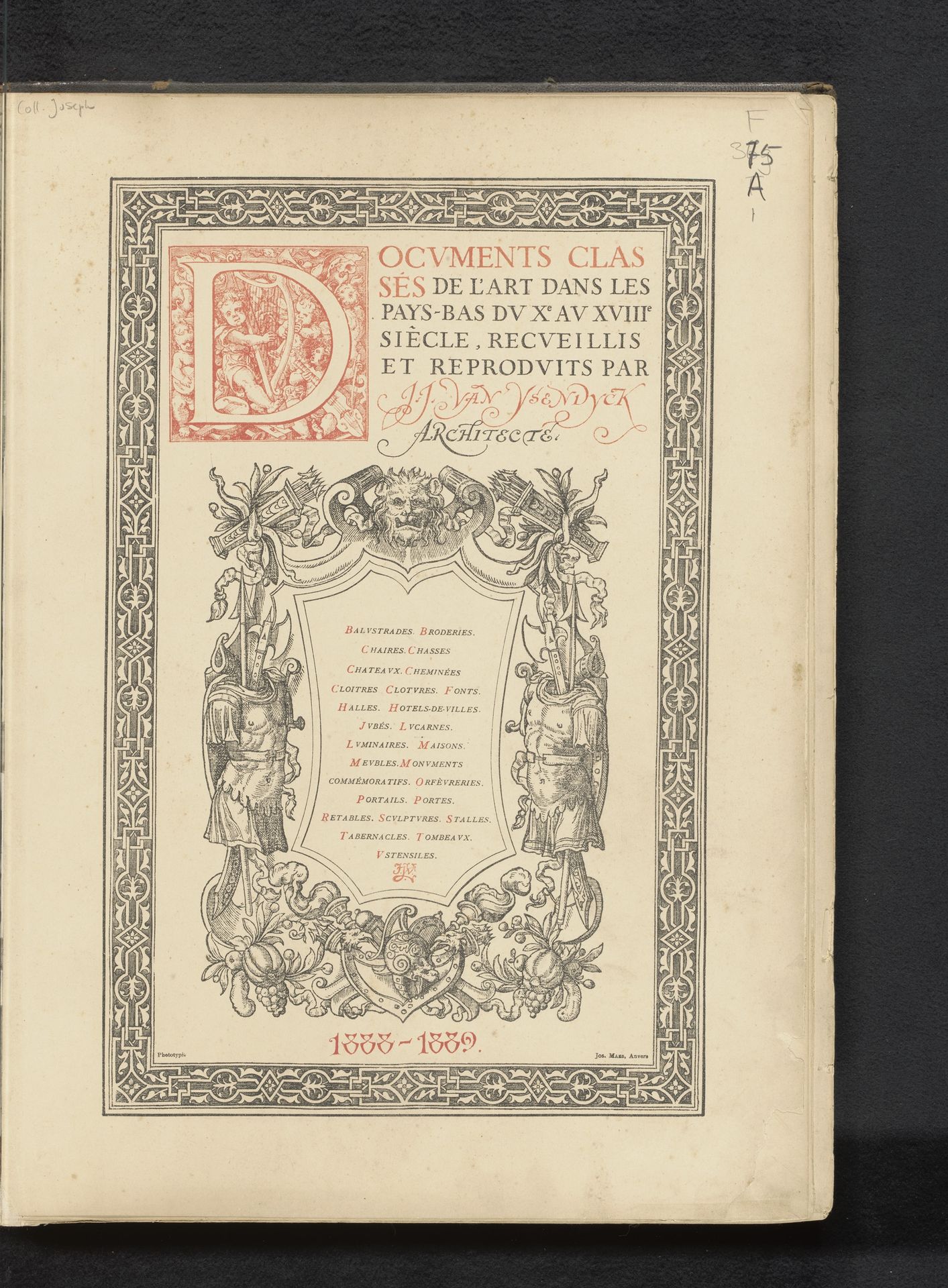 Documents classés de l'art dans les Pays-Bas du Xe au XVIIIe siècle by Joseph Maes