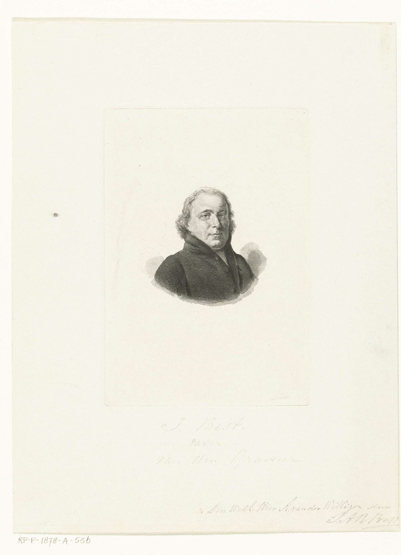 Portret van I. Best, vader van de kunstenaar by Johannes Alexander Rudolf Best