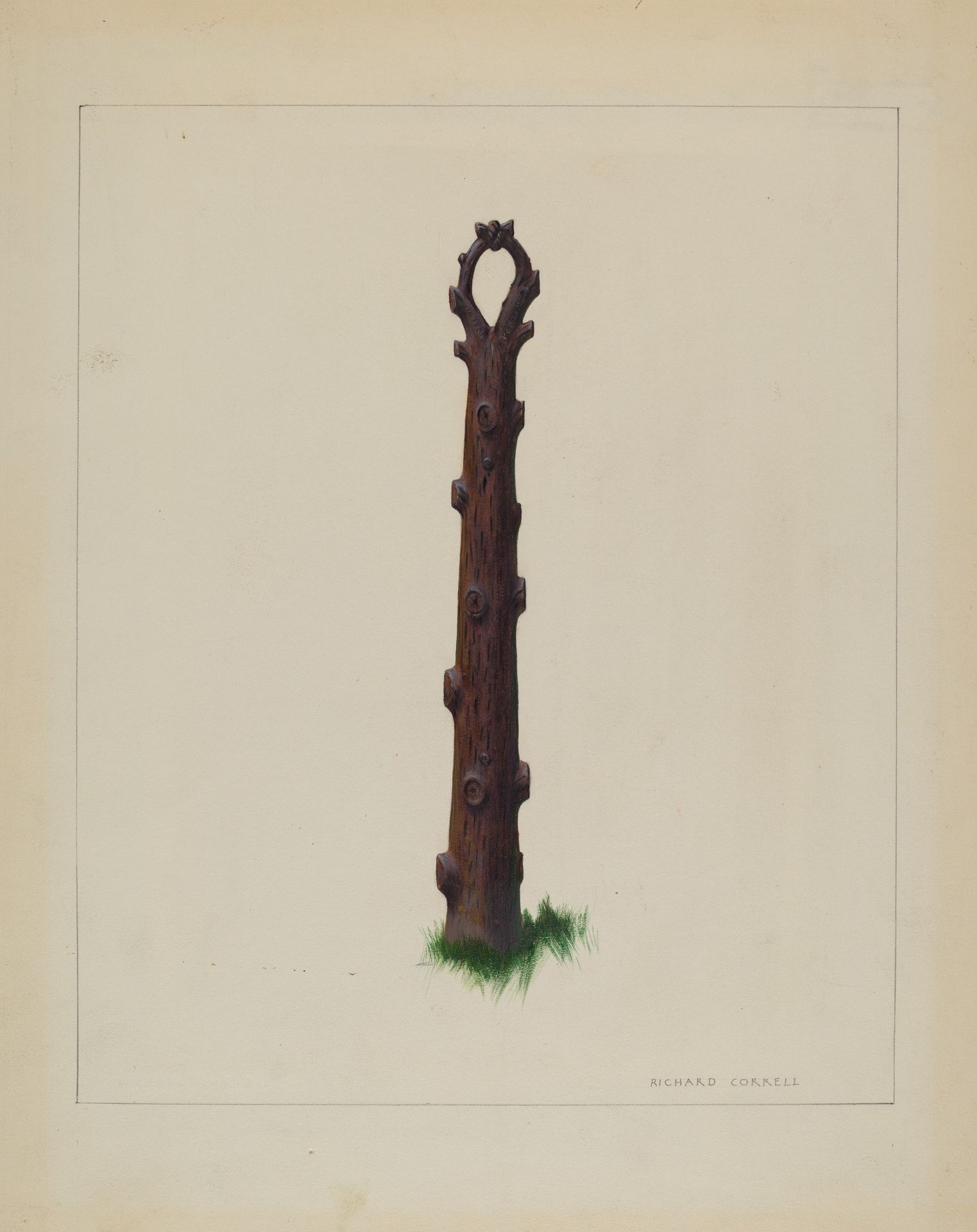 Tree Trunk Hitching Post by Richard Correll