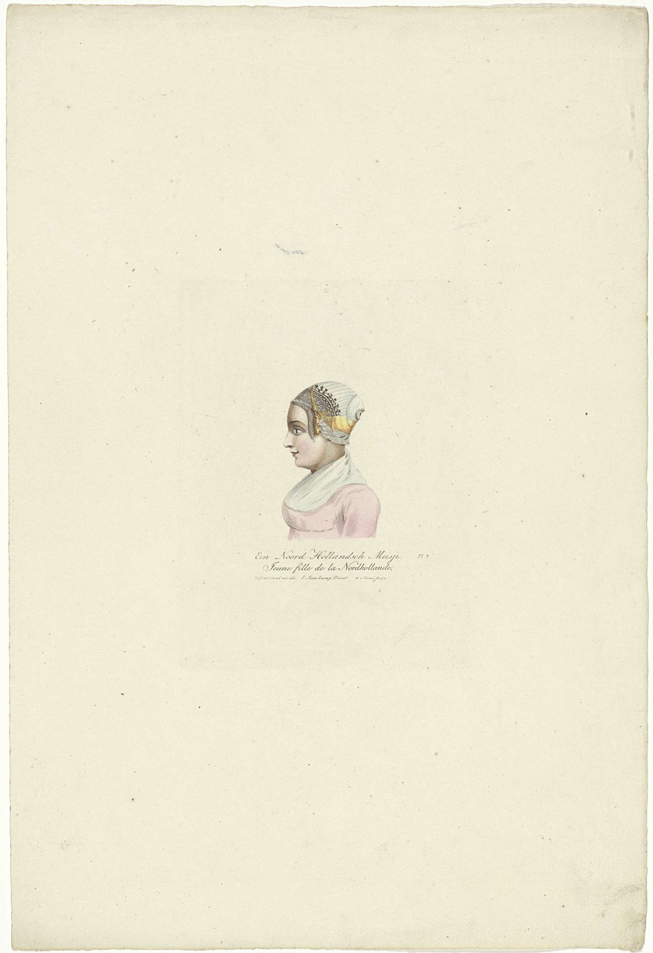 Buste van een meisje in klederdracht B by Willem van Senus