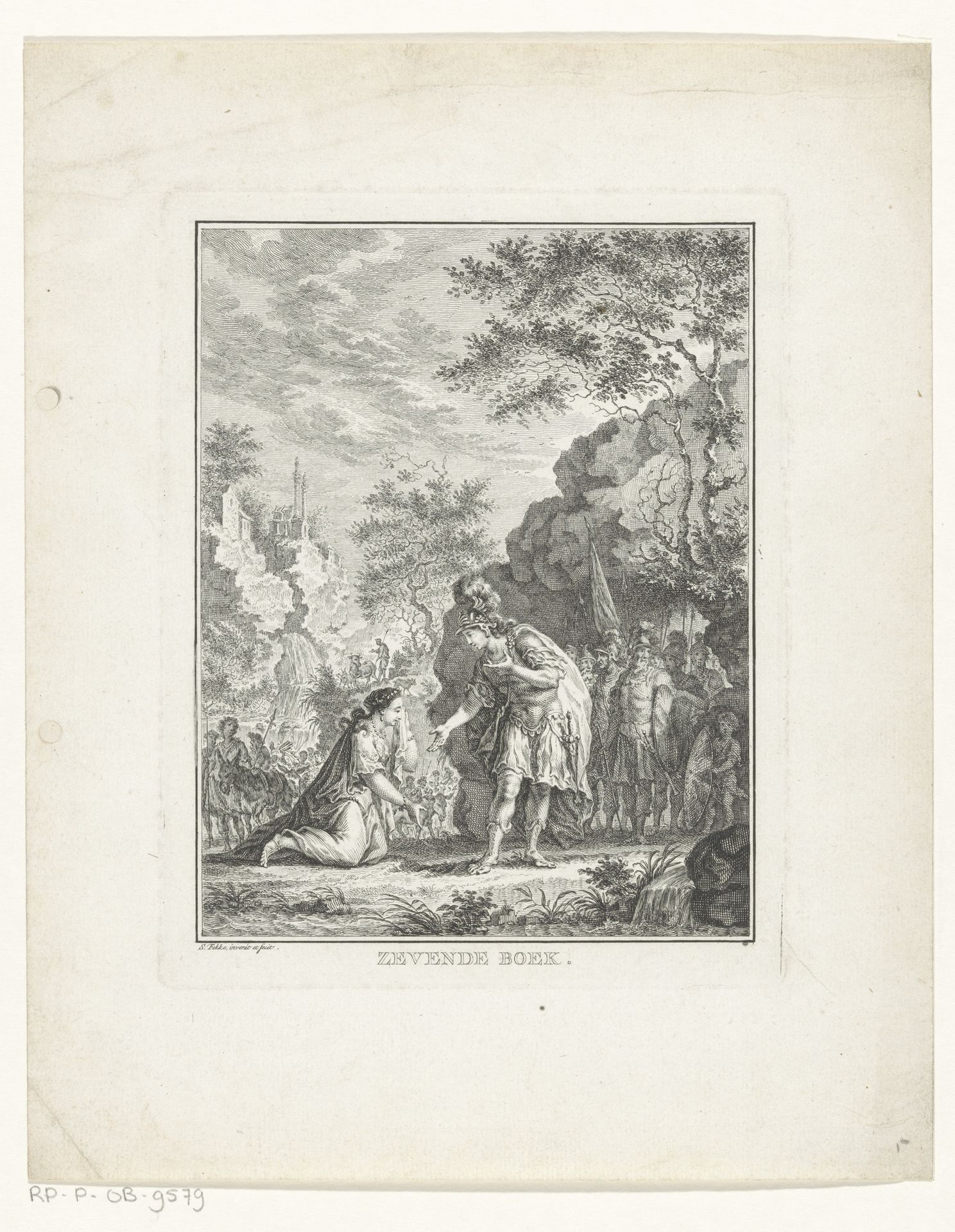 Ontmoeting van David en Abigaïl by Simon Fokke