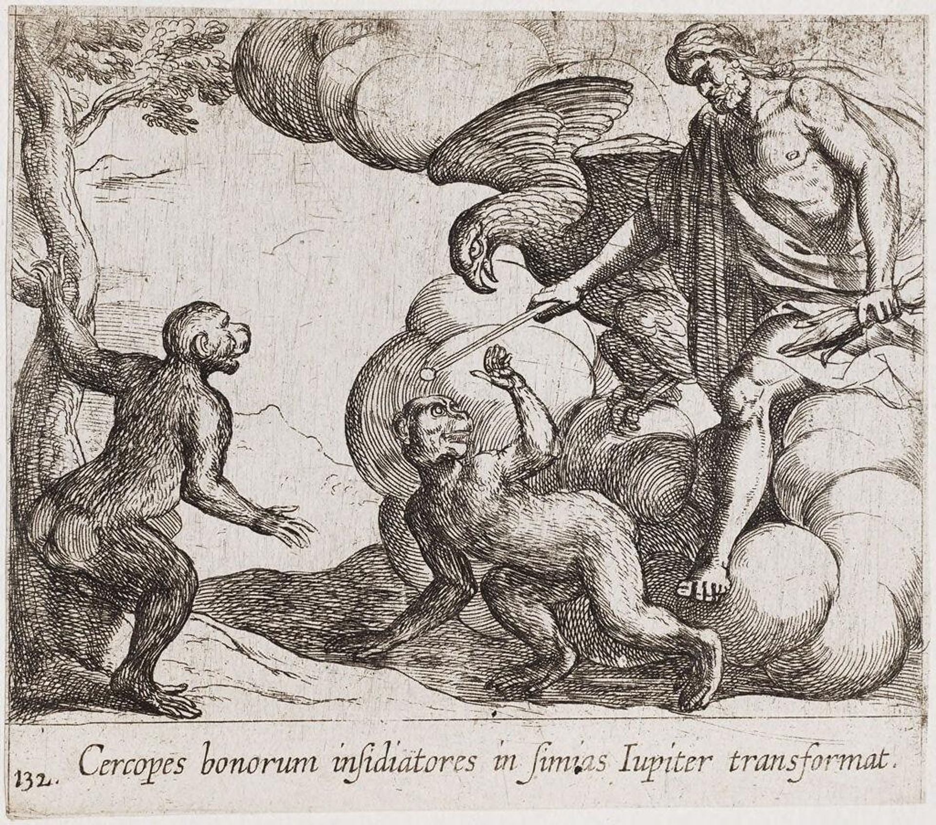 Jupiter Changing the Cercopians into Monkeys by Antonio Tempesta
