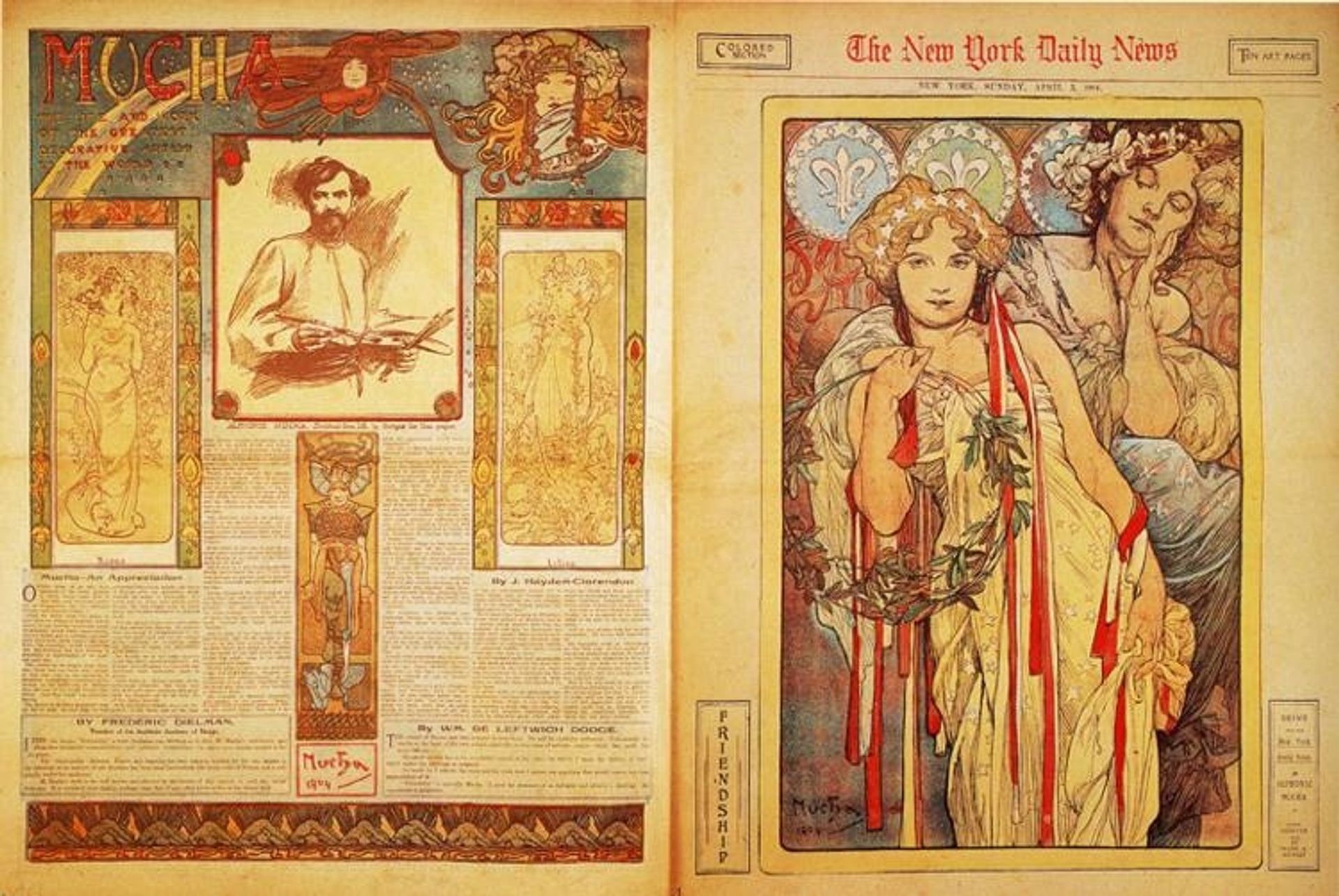The New York Daily News by Alphonse Mucha