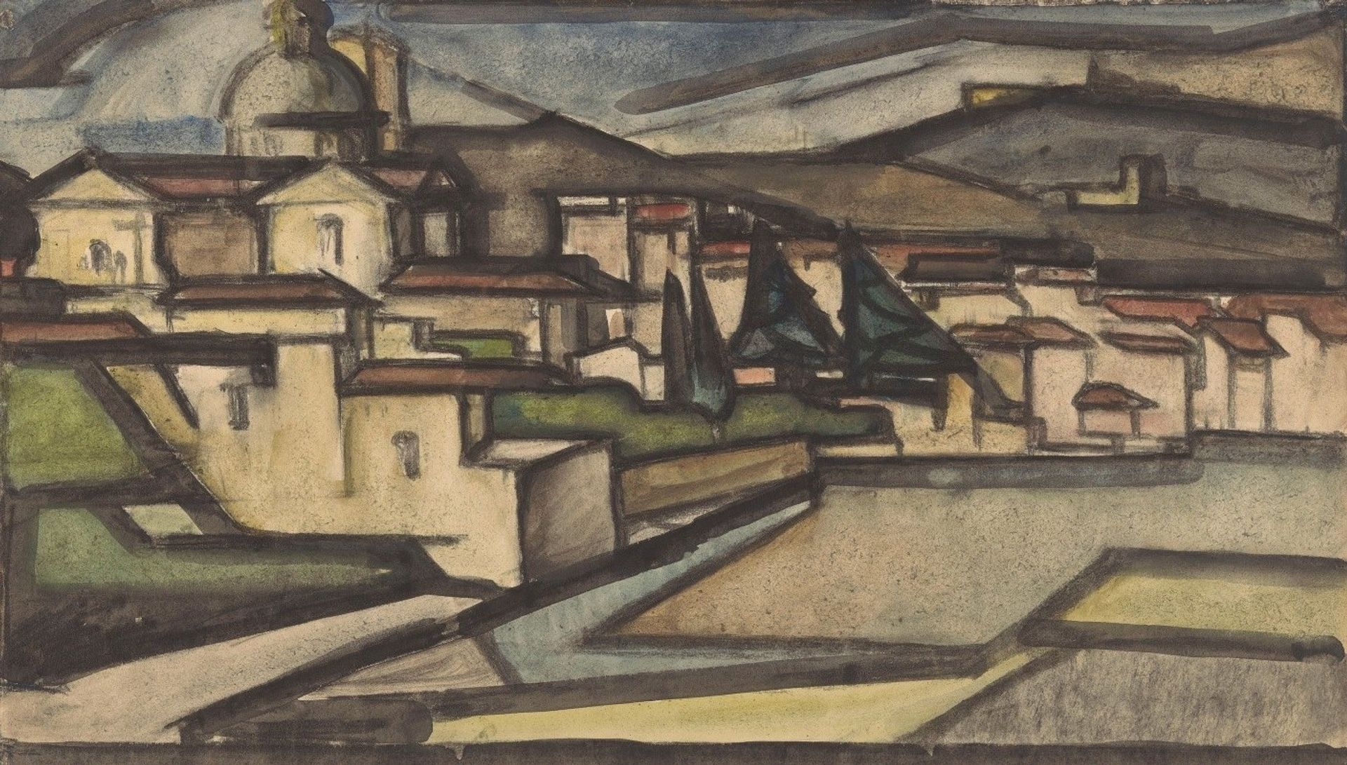 Gezicht op een Italiaanse stad by Reijer Stolk
