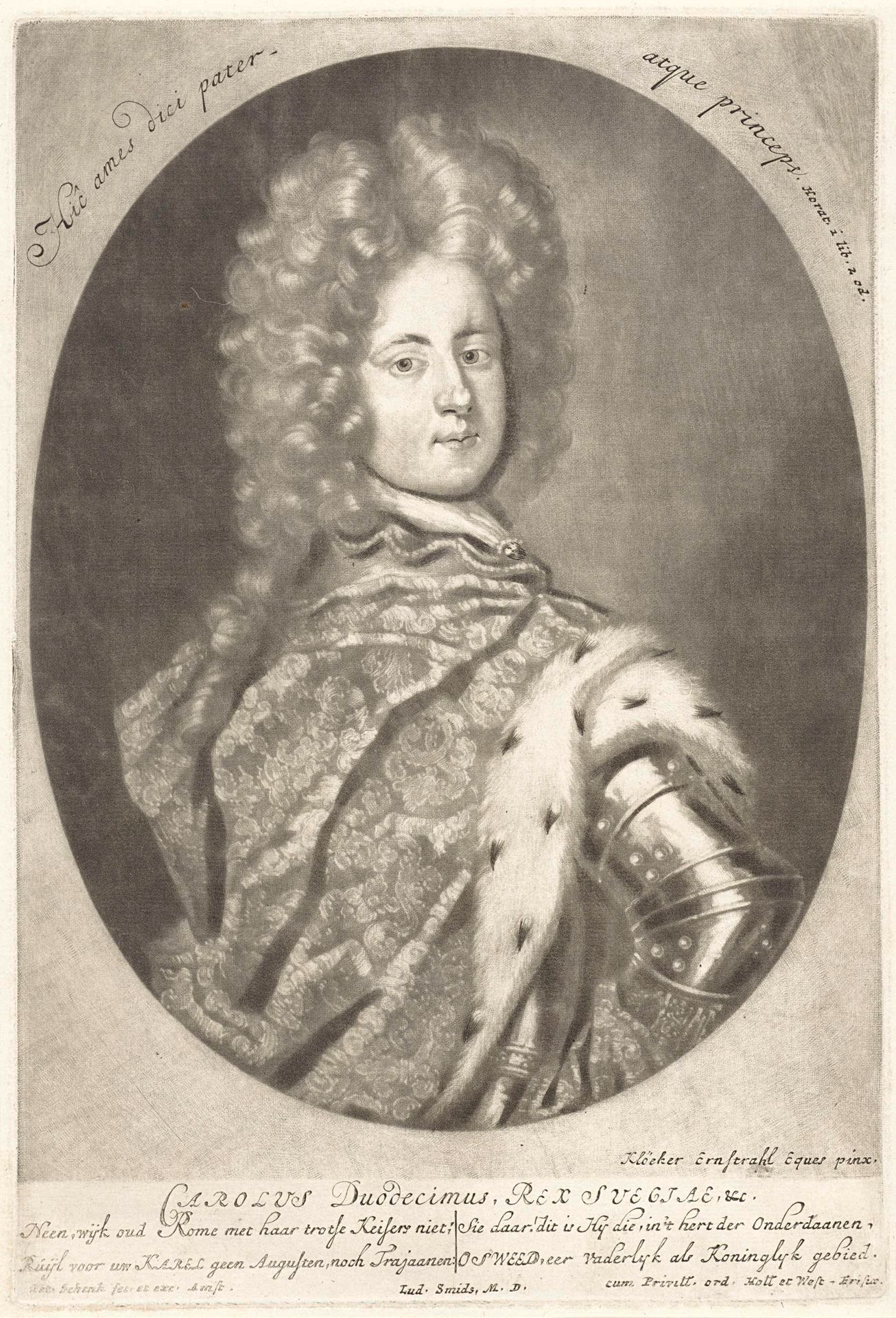 Portret van Karel XII, koning van Zweden by Pieter Schenk