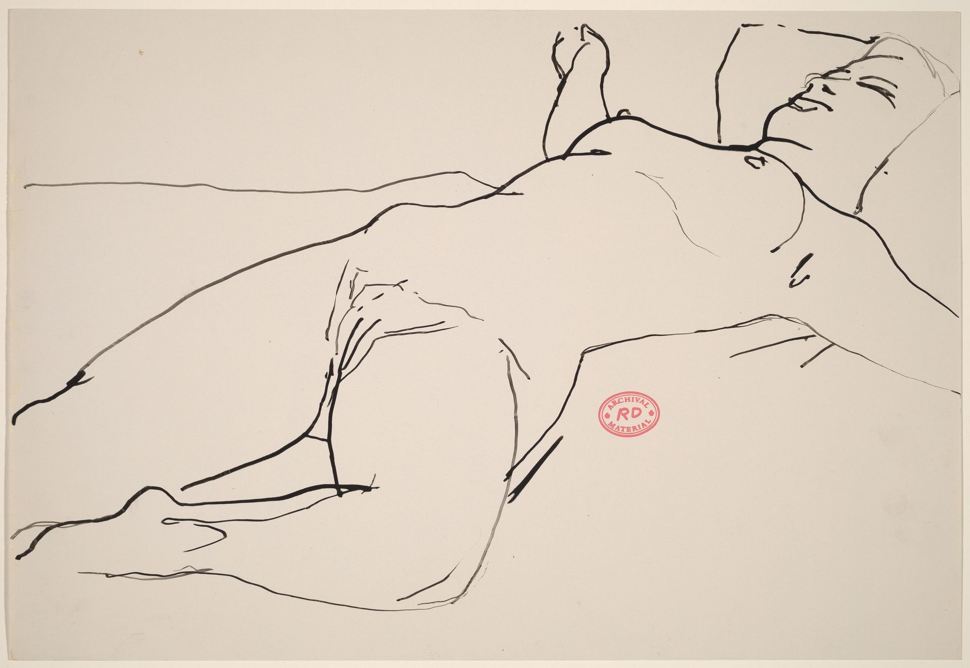 Untitled [reclining female nude with extended arms] by Richard Diebenkorn