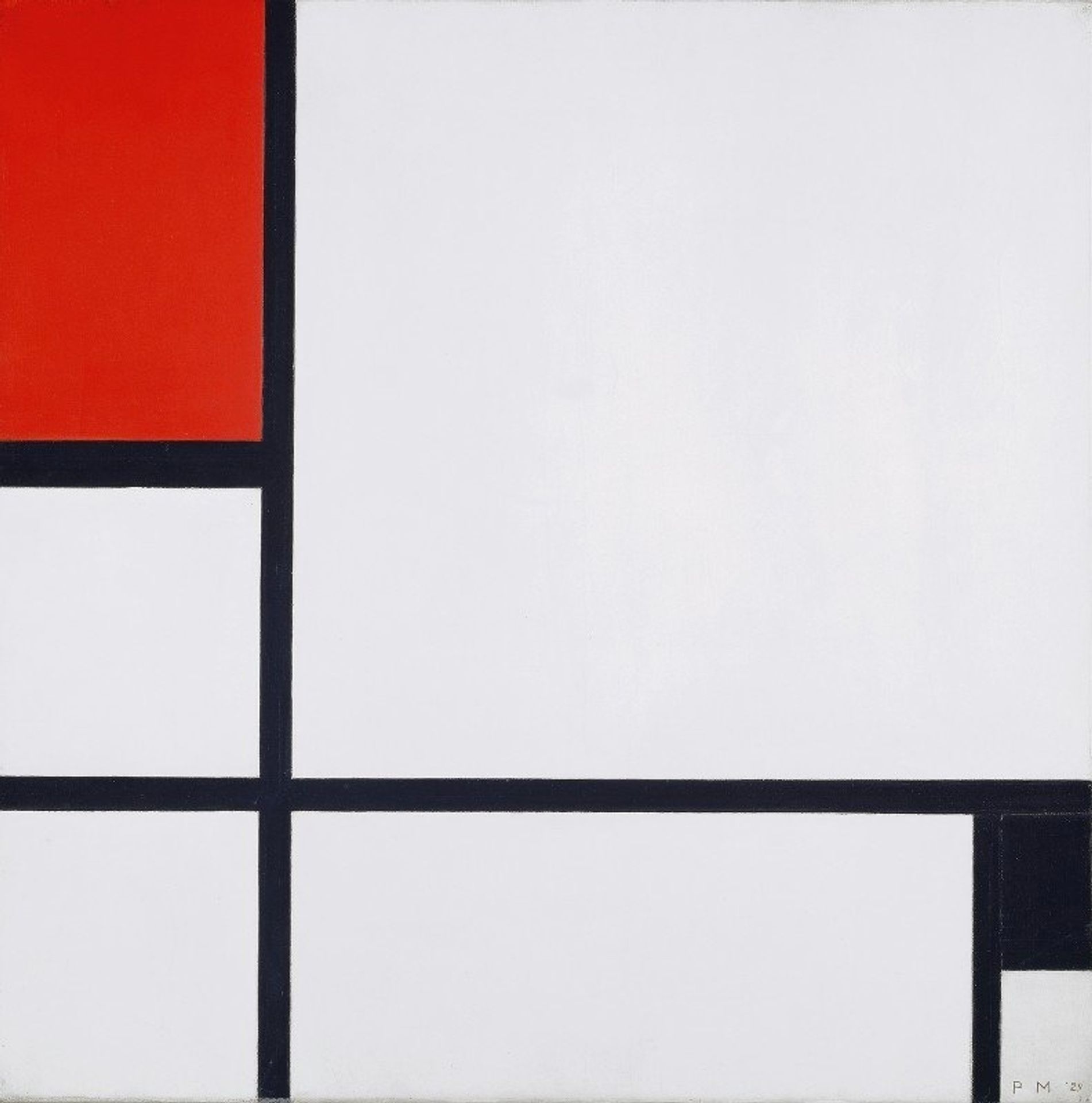 Composition No. I, with Red and Black by Piet Mondrian
