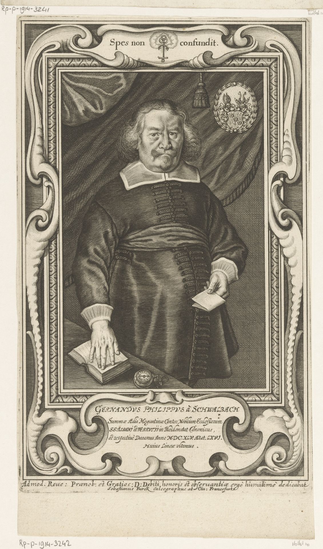 Portret van Gernand Philipp von Schwalbach op 66-jarige leeftijd by Sebastian Furck