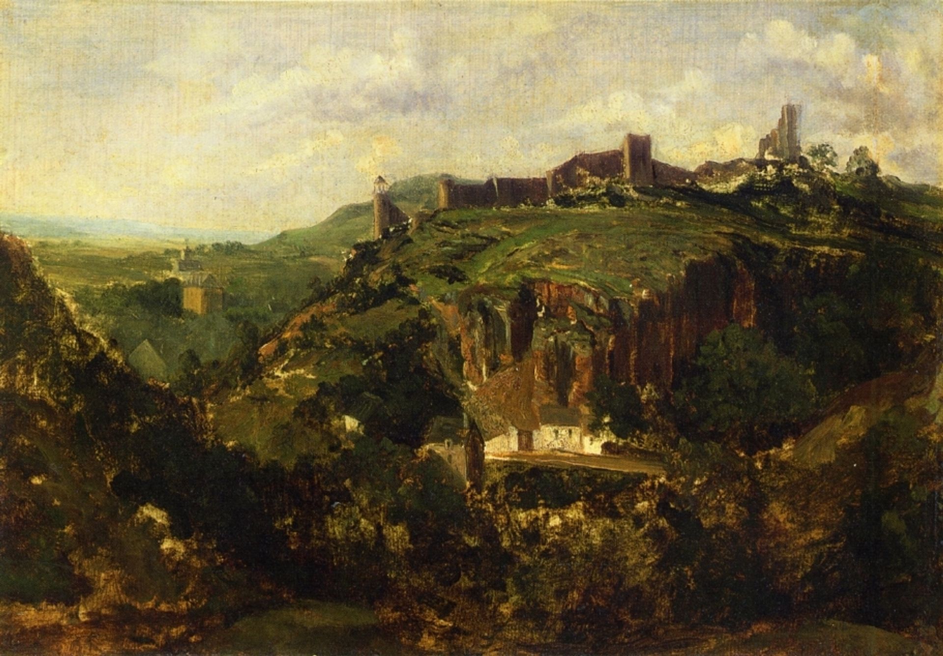 Town in Auvergne by Theodore Rousseau