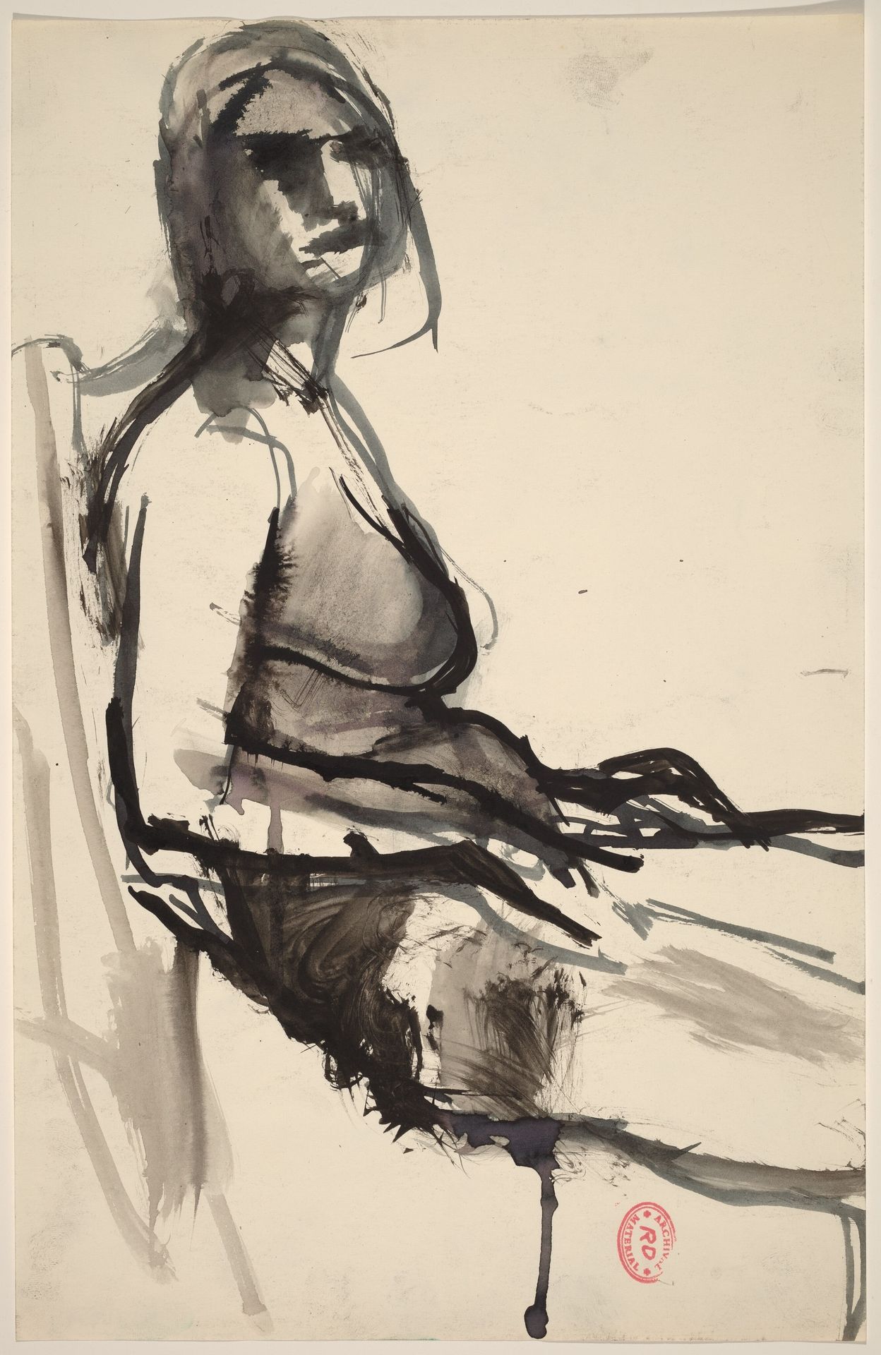 Untitled [side view of seated woman] by Richard Diebenkorn