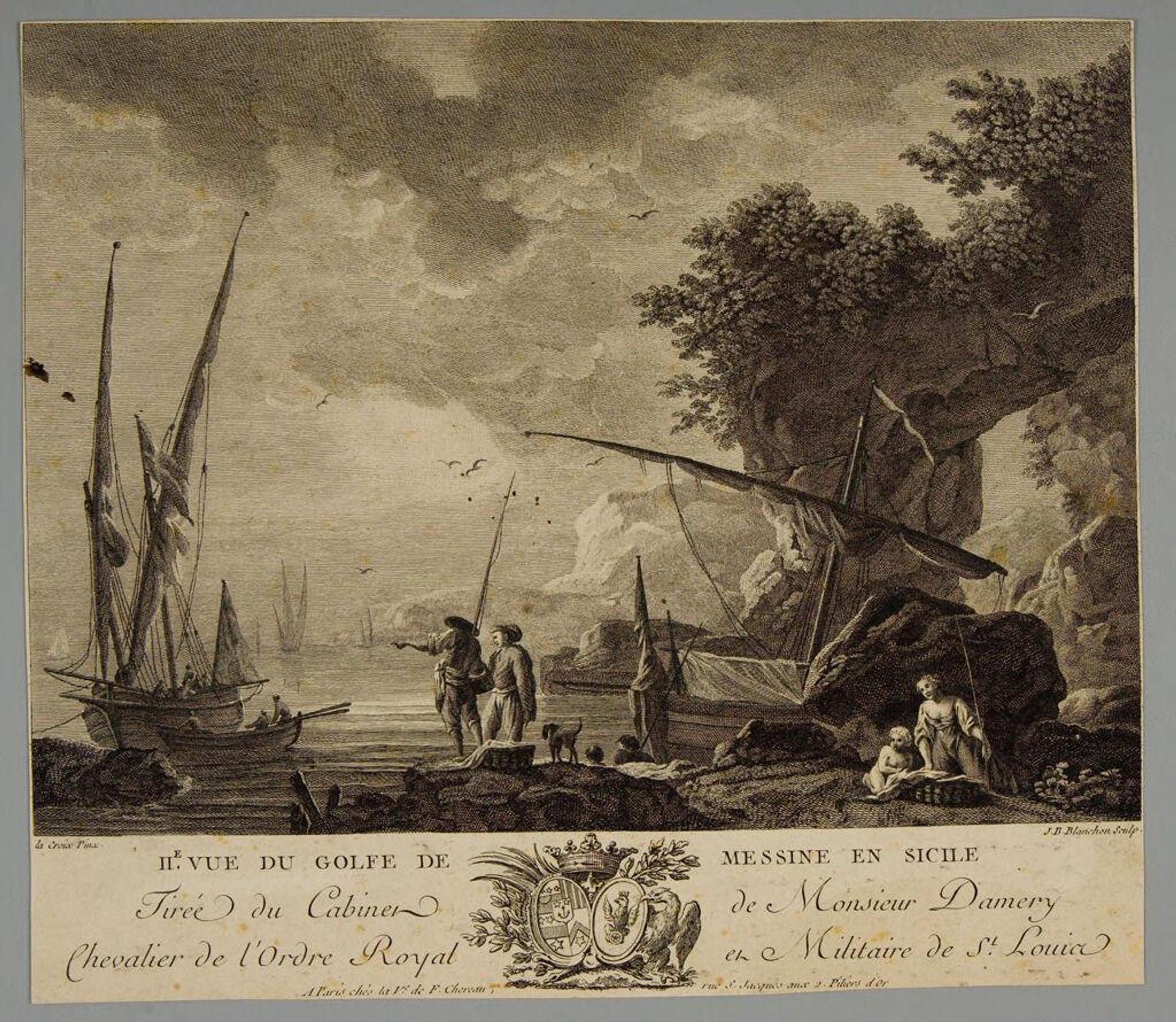 View of the Gulf of Messina by Jean Guillaume Blanchon