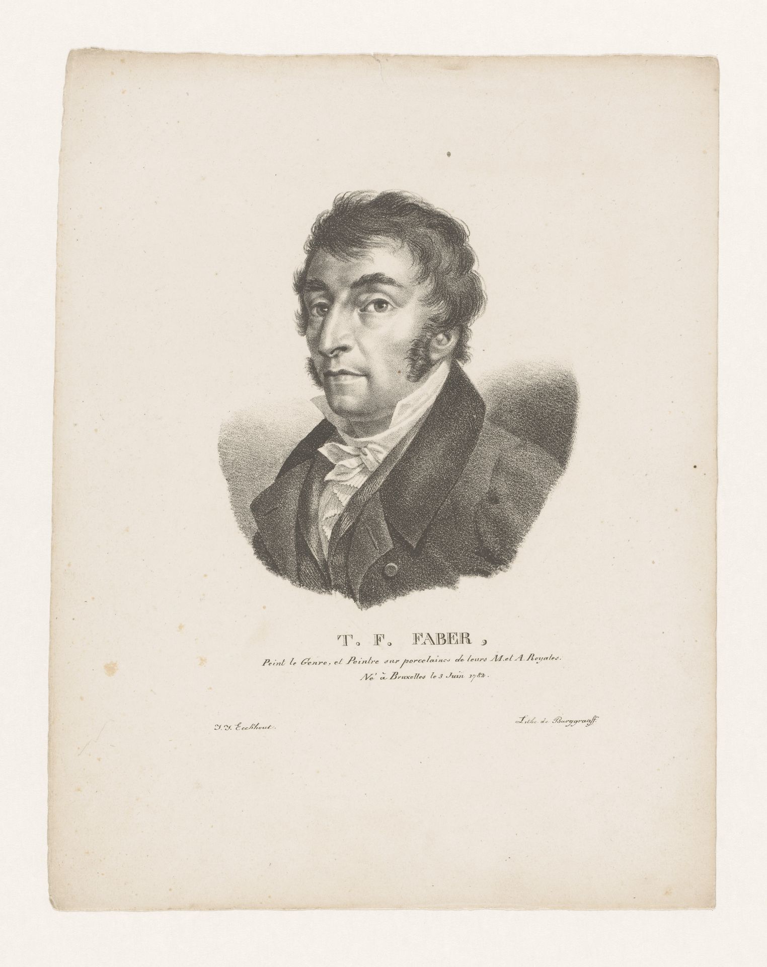 Portret van Frédéric Théodore Faber by Guillaume Philidor Van den Burggraaff
