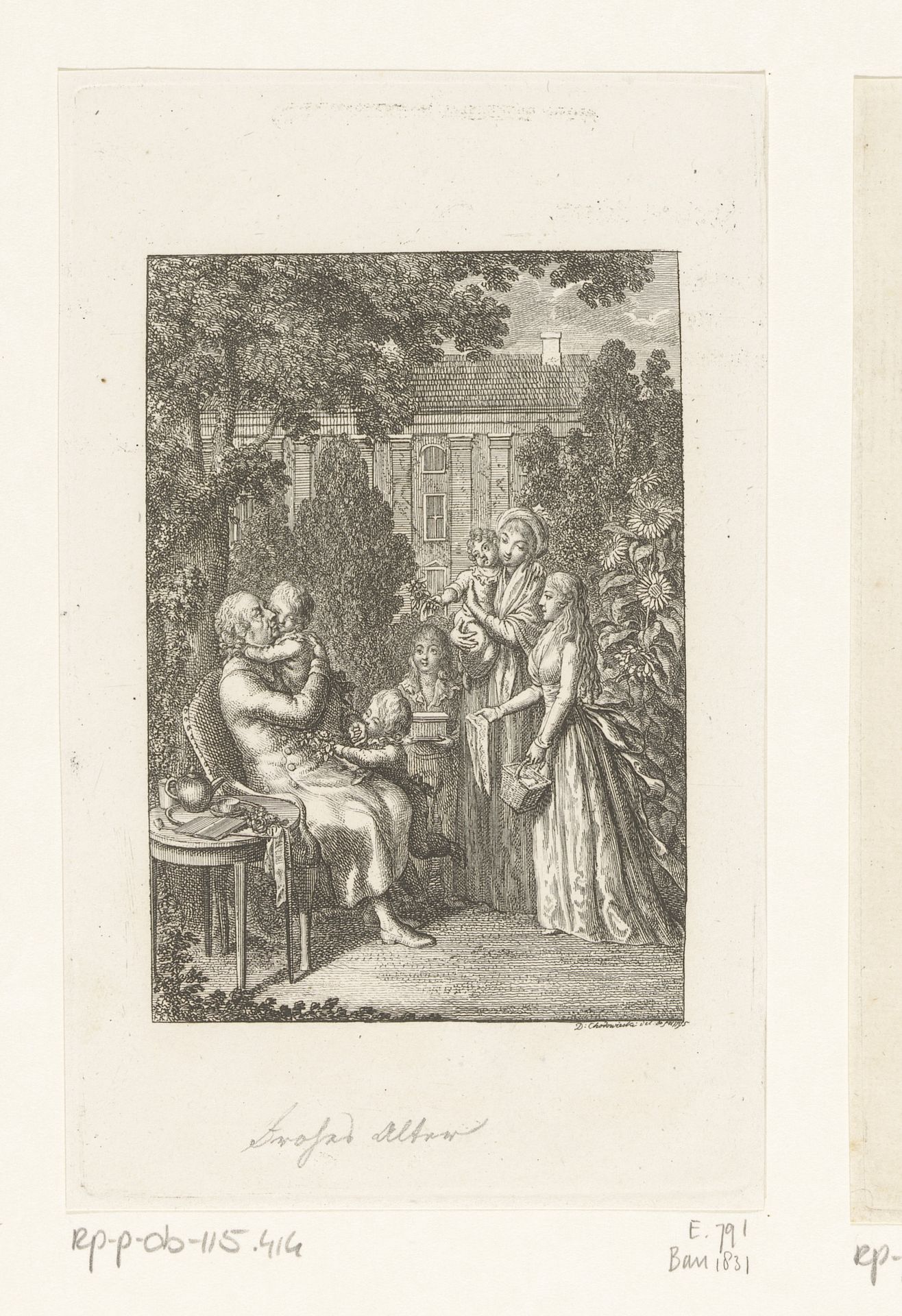 Gelukkige grootvader met zijn familie by Daniel Nikolaus Chodowiecki