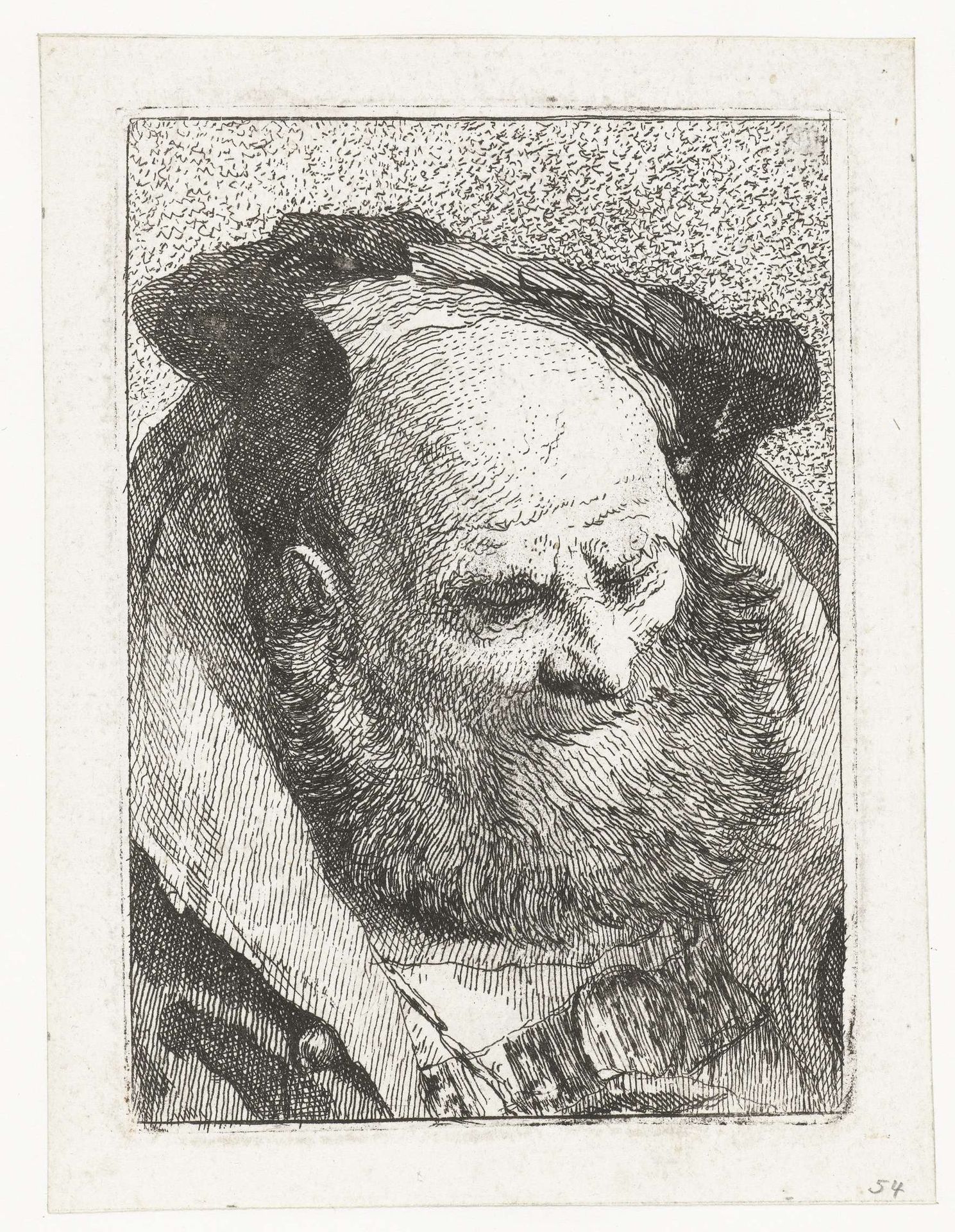Oude man met baard by Giovanni Domenico Tiepolo
