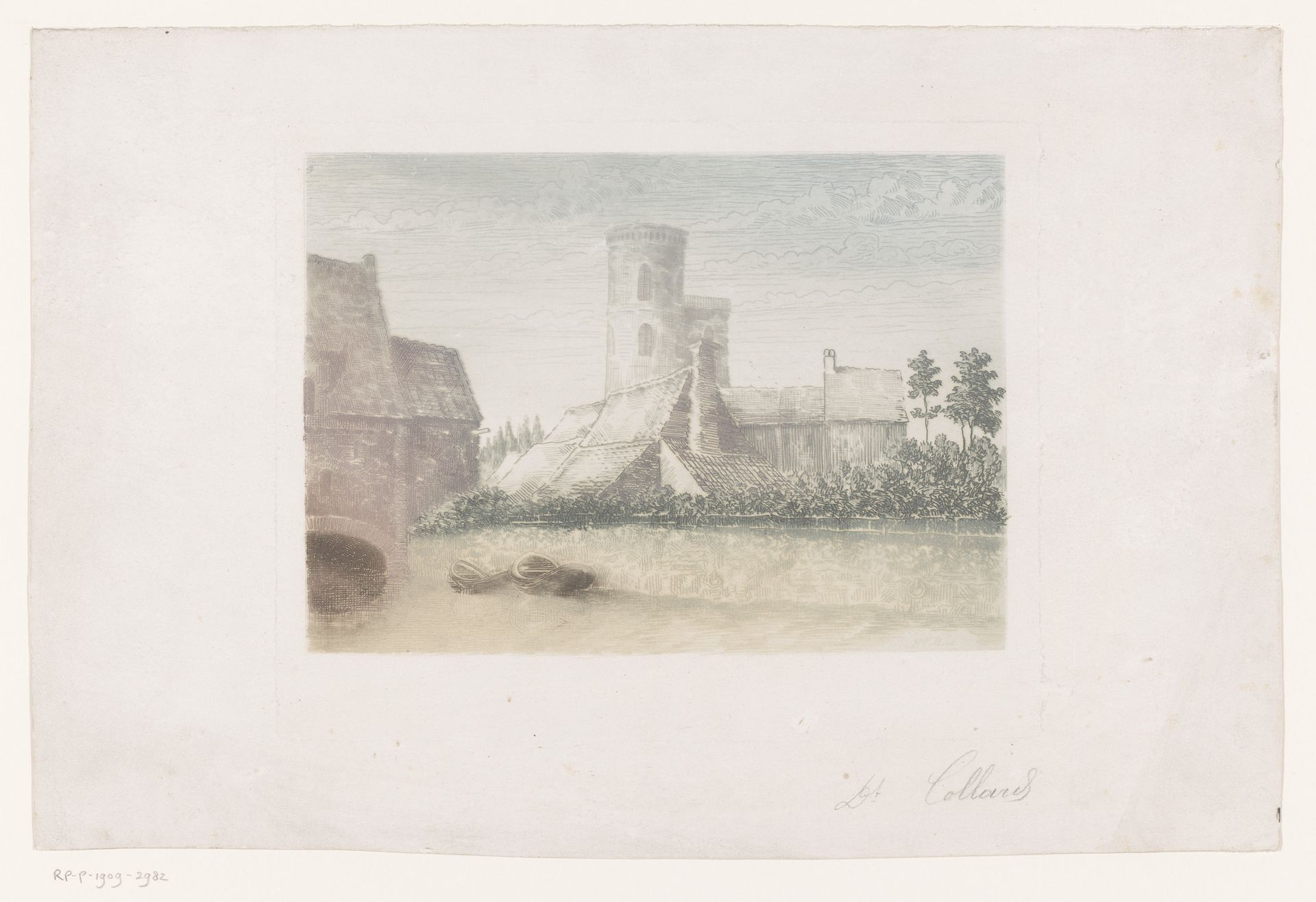 Gezicht op een oude stadswal by Armand Collard