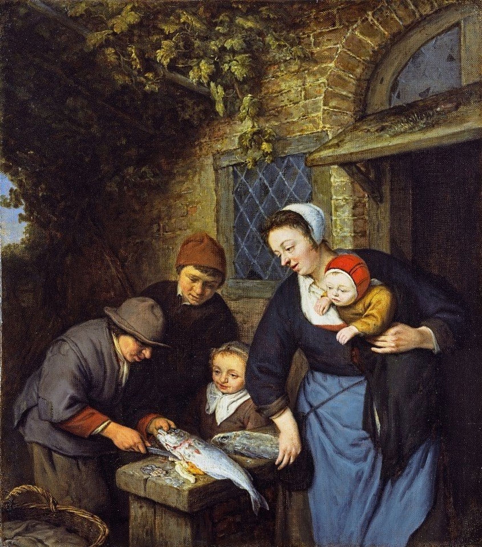 Buying Fish by Adriaen van Ostade