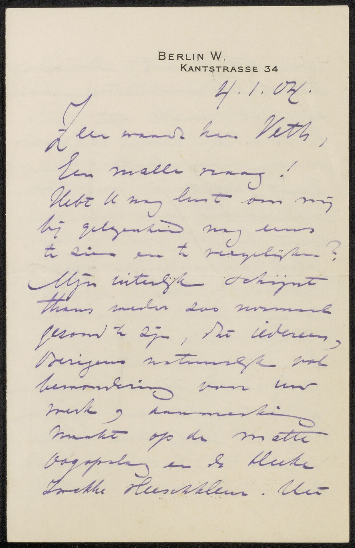 Brief aan Jan Veth by Johannes Martinus Messchaert