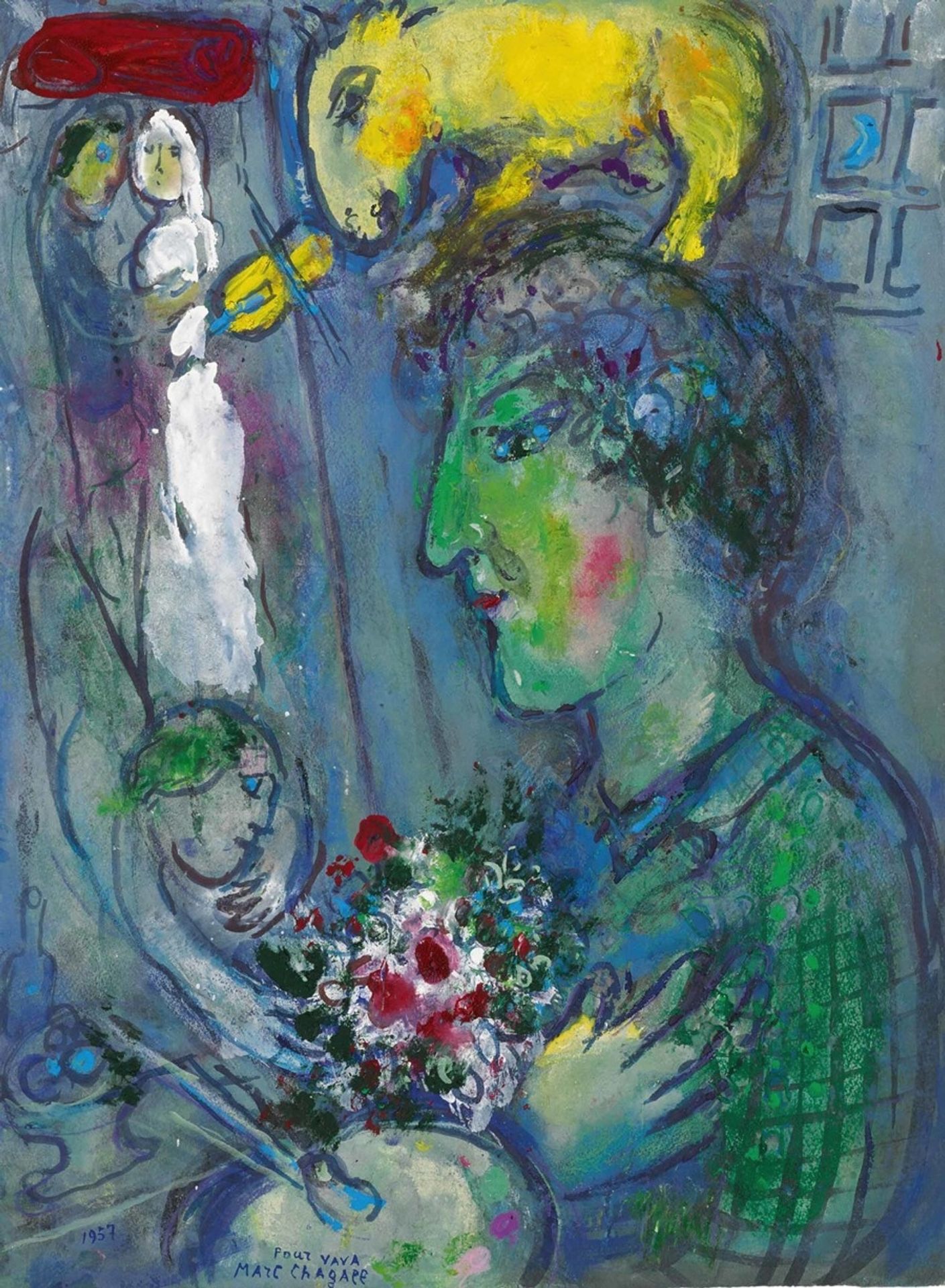 Le Profil Vert Du Peintre by Marc Chagall