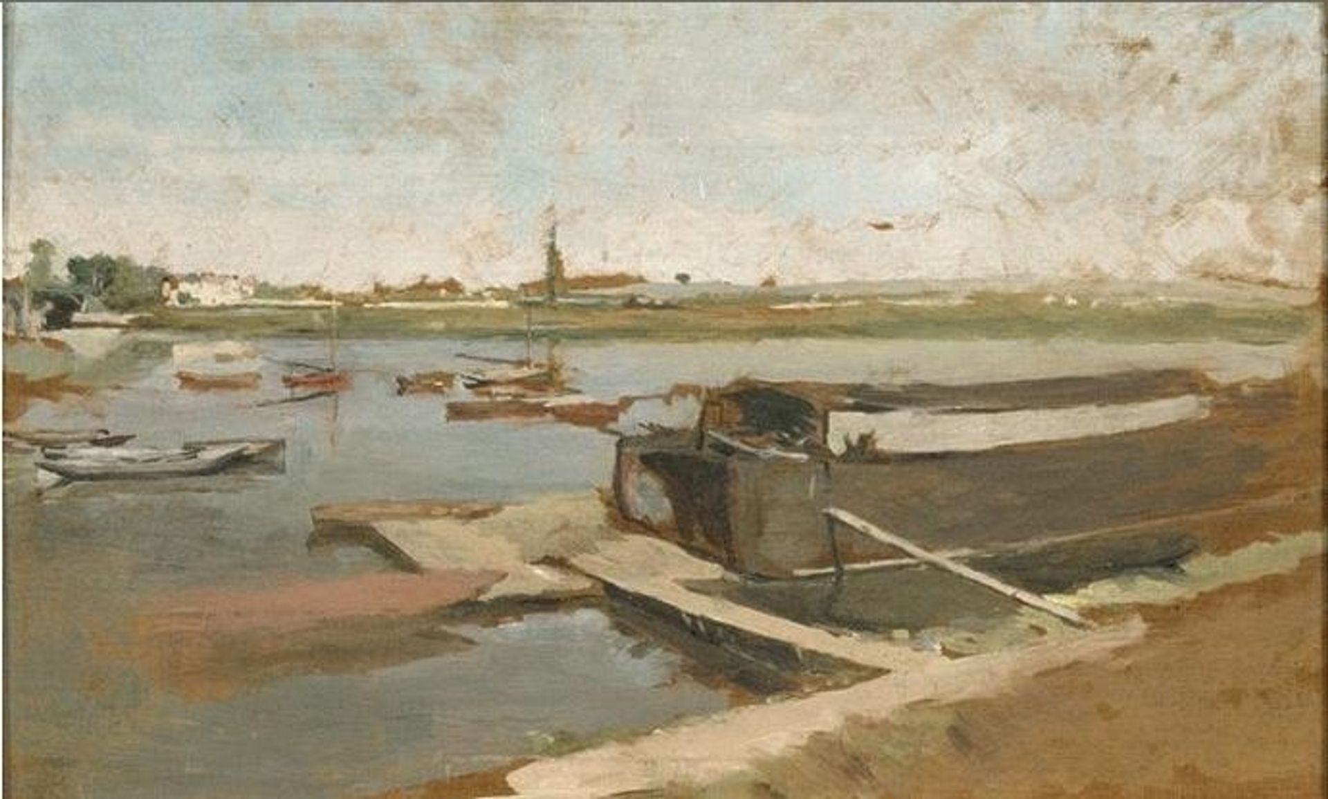 Bords de la Seine à Poissy by Ernest Meissonier