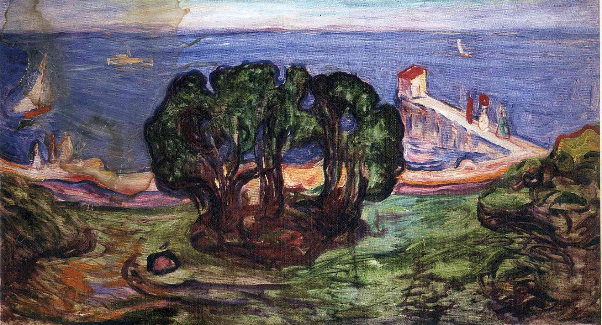 Trees on the Shore by Edvard Munch